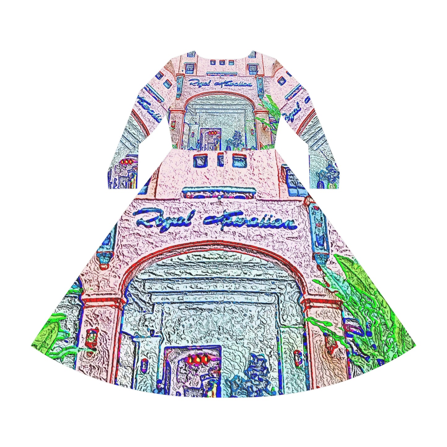 Women's Long Sleeve Dance Dress ... "La Grande Entree" At: 'The Pink Palace' ... The Royal Hawai'ian ... Honolulu, HI ... '27Oct2014' ... Original Works ...