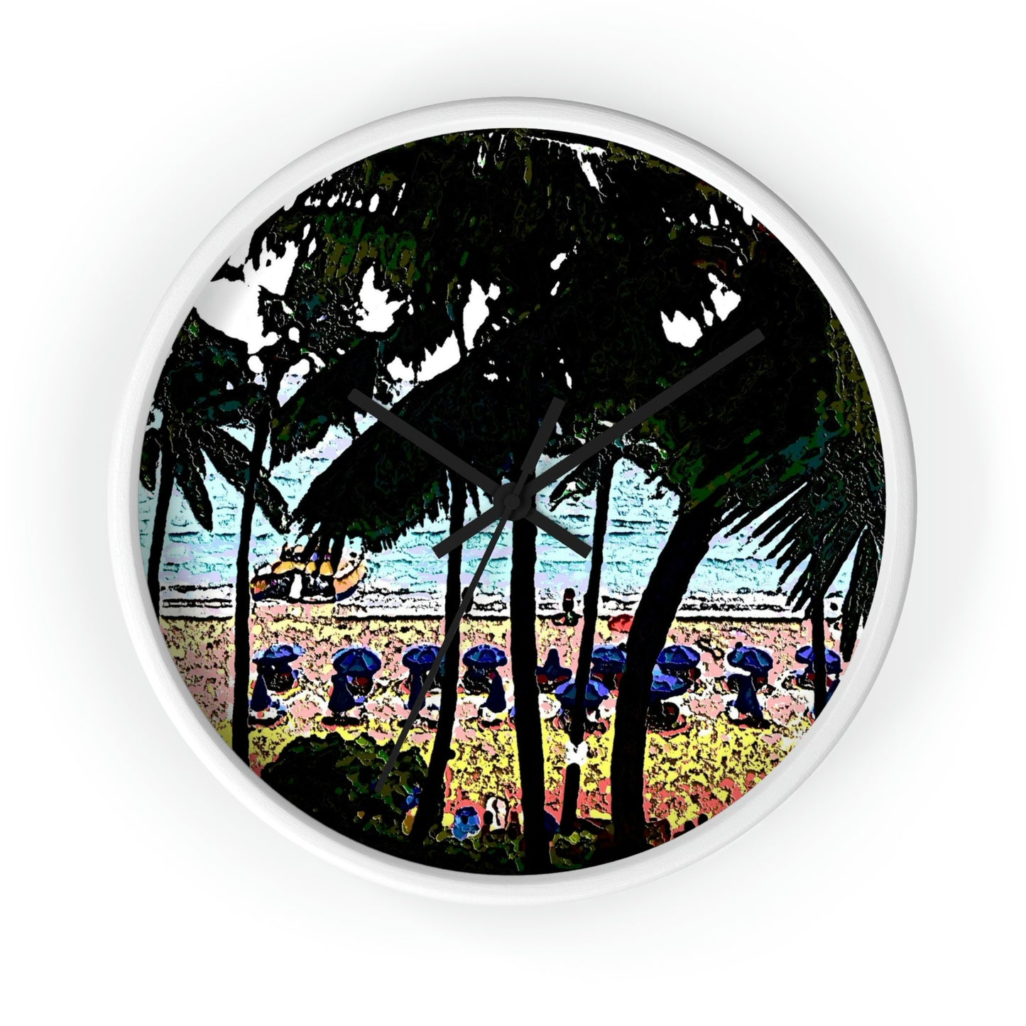 Wall Clock ... "A Beautiful Beach Amongst The Palms" ... The Outrigger Waikiki, Honolulu, Oahu ... Original Works ...