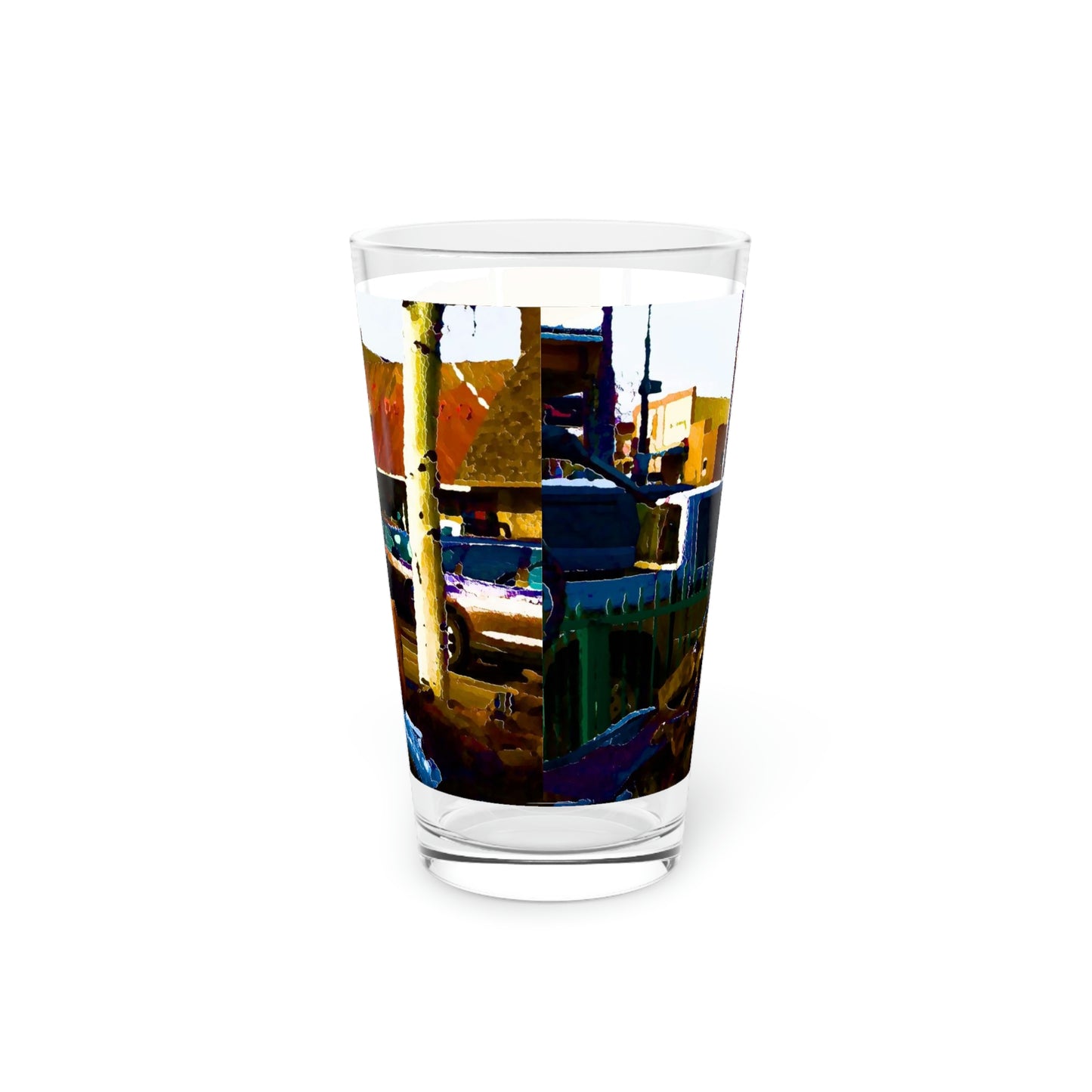 Pint Glass, 16oz ...  "Ice & Water Sculpted" ... Downtown Grangeville, Idaho ... Adjacent To Irwin Pharmacy ... 5Jan23 ... Original Works ...