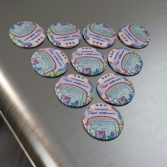 Button Magnet, Round (1 & 10 pcs) ... "La Grande Entree" At: 'The Pink Palace' ... The Royal Hawai'ian ... Honolulu, HI ... '27Oct2014' ... Original Works ...