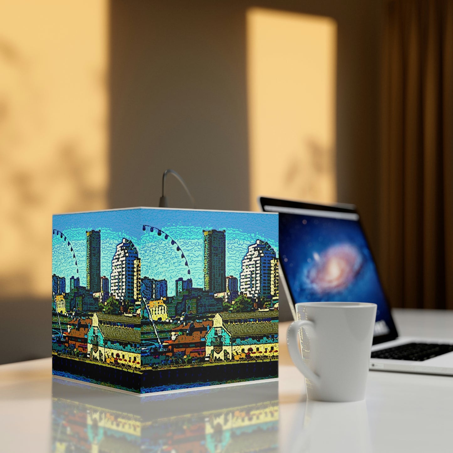 Light Cube Lamp ... That Classic Wheel ... 'Seattle's Wheel' ... & An Old Classic Waterside Vendors ...  'Family Archives' ... Original Works ...