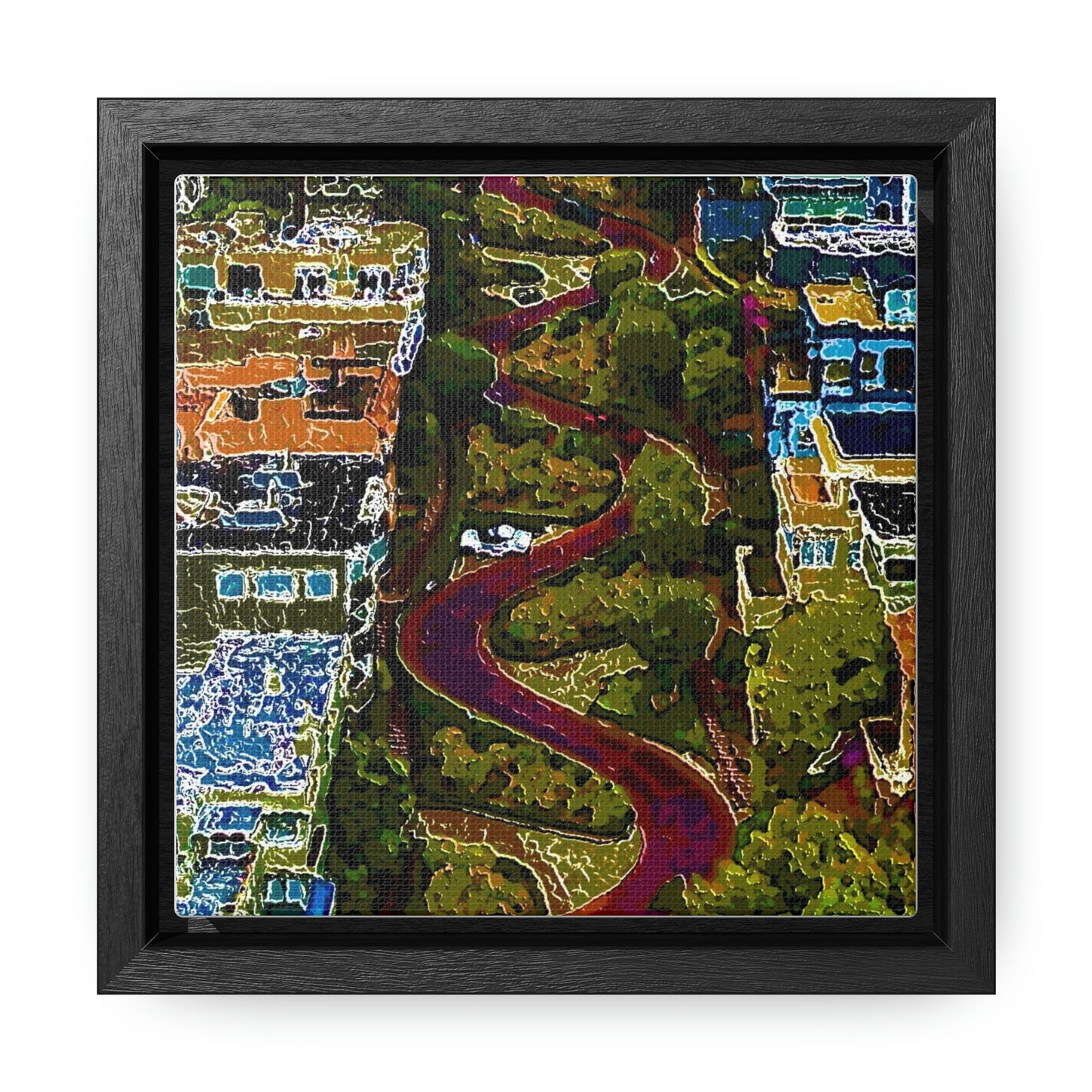 Gallery Canvas Wraps, Square Frame ... A Crazy Street ... 'Eight Winding Curve-Switchbacks' ... "Lombard Street, San Francisco, CA' ... Family Archives: 1970's ... Original Works ...