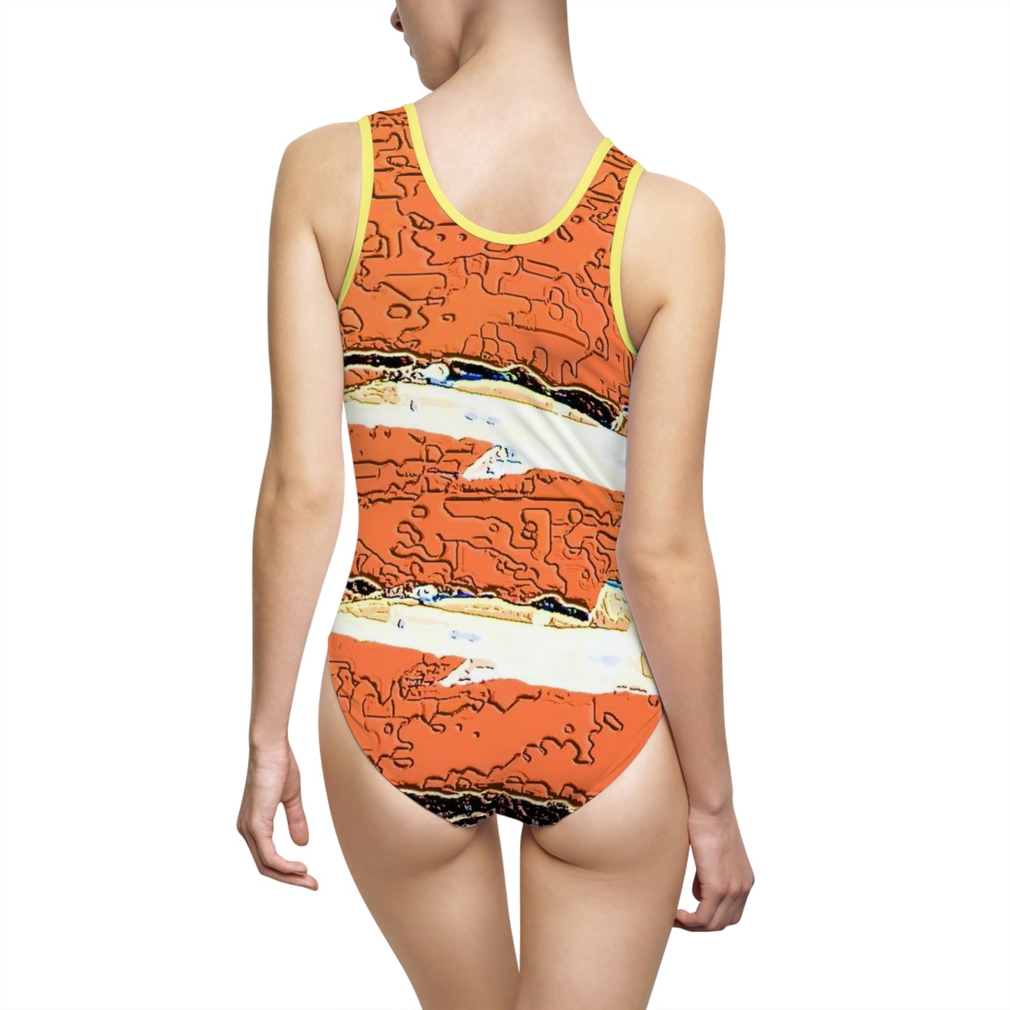 Women's Classic One-Piece Swimsuit ... Seattle Seafair ..."Blue Angels Run Over Lake Washington" ... Circa Mid 1980's ... Dr FJ Holt ... Original Works ...