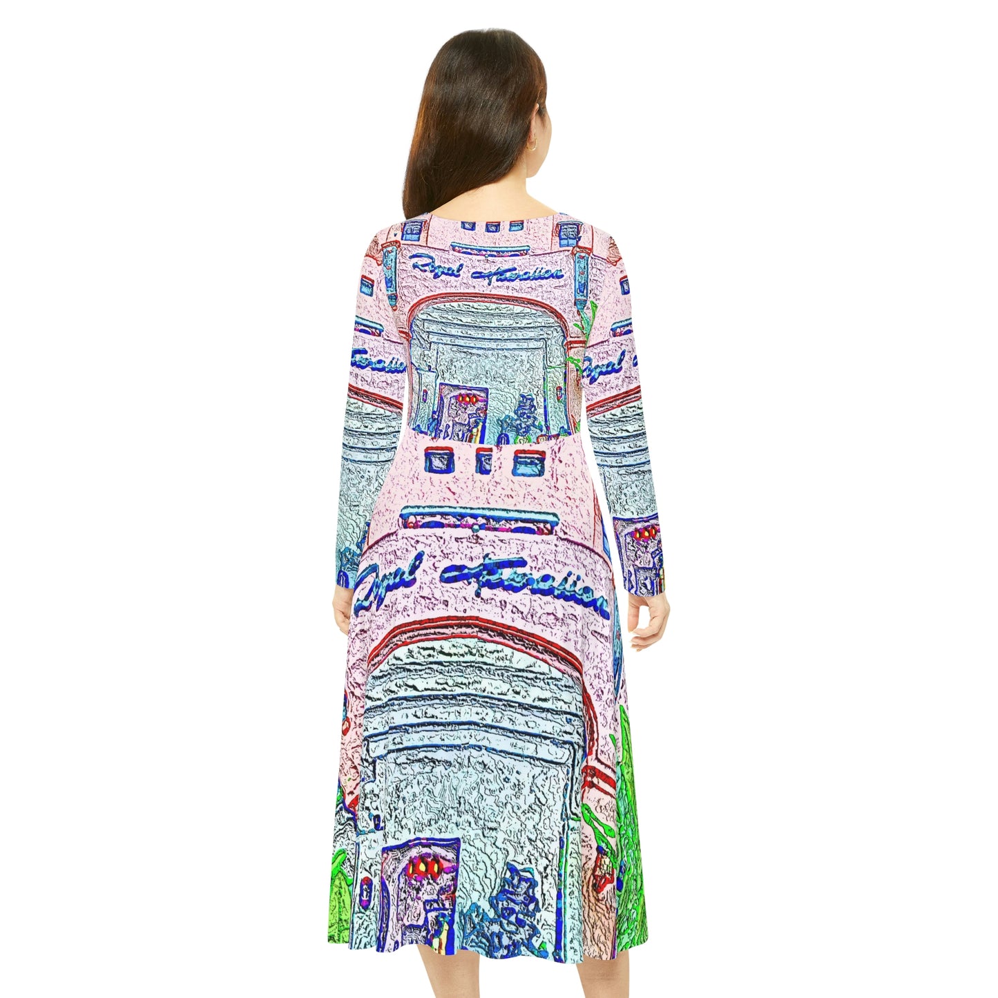 Women's Long Sleeve Dance Dress ... "La Grande Entree" At: 'The Pink Palace' ... The Royal Hawai'ian ... Honolulu, HI ... '27Oct2014' ... Original Works ...