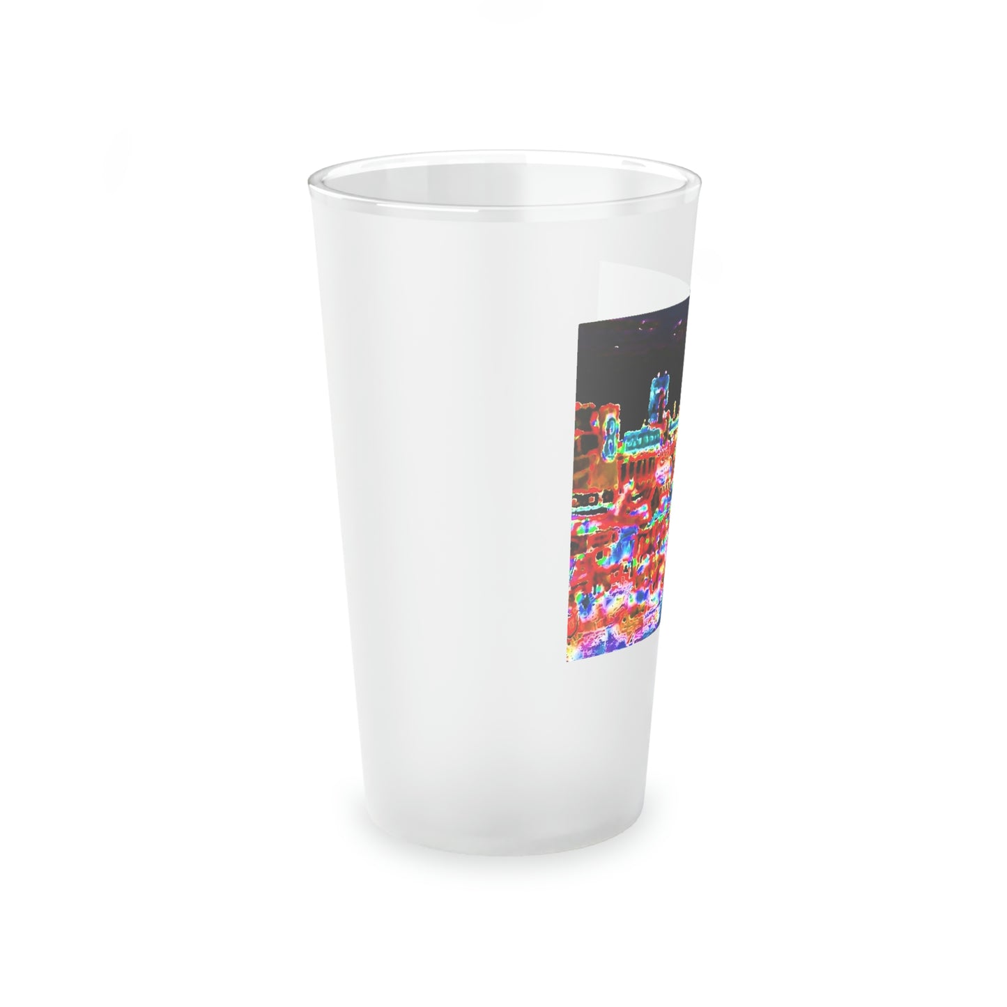 Frosted Pint Glass, 16oz ... "No.9 Fishermen's Grotto - Fishermen's Wharf, SF, California" ... Family Archives: 1970's ... Original Works ...