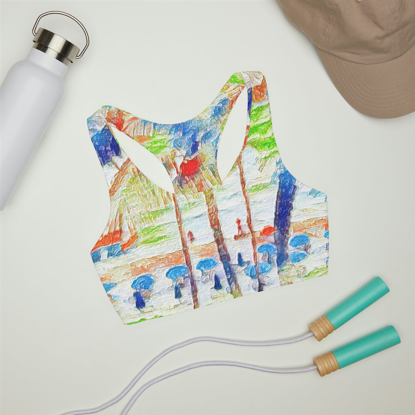 Girls' Double Lined Seamless Sports Bra (AOP) ... "The Royal Hawai'ian: Waikiki Beach_Beach" ... Honolulu, HI ... Ocotber 2014 (Halloween) ... Original Works ...