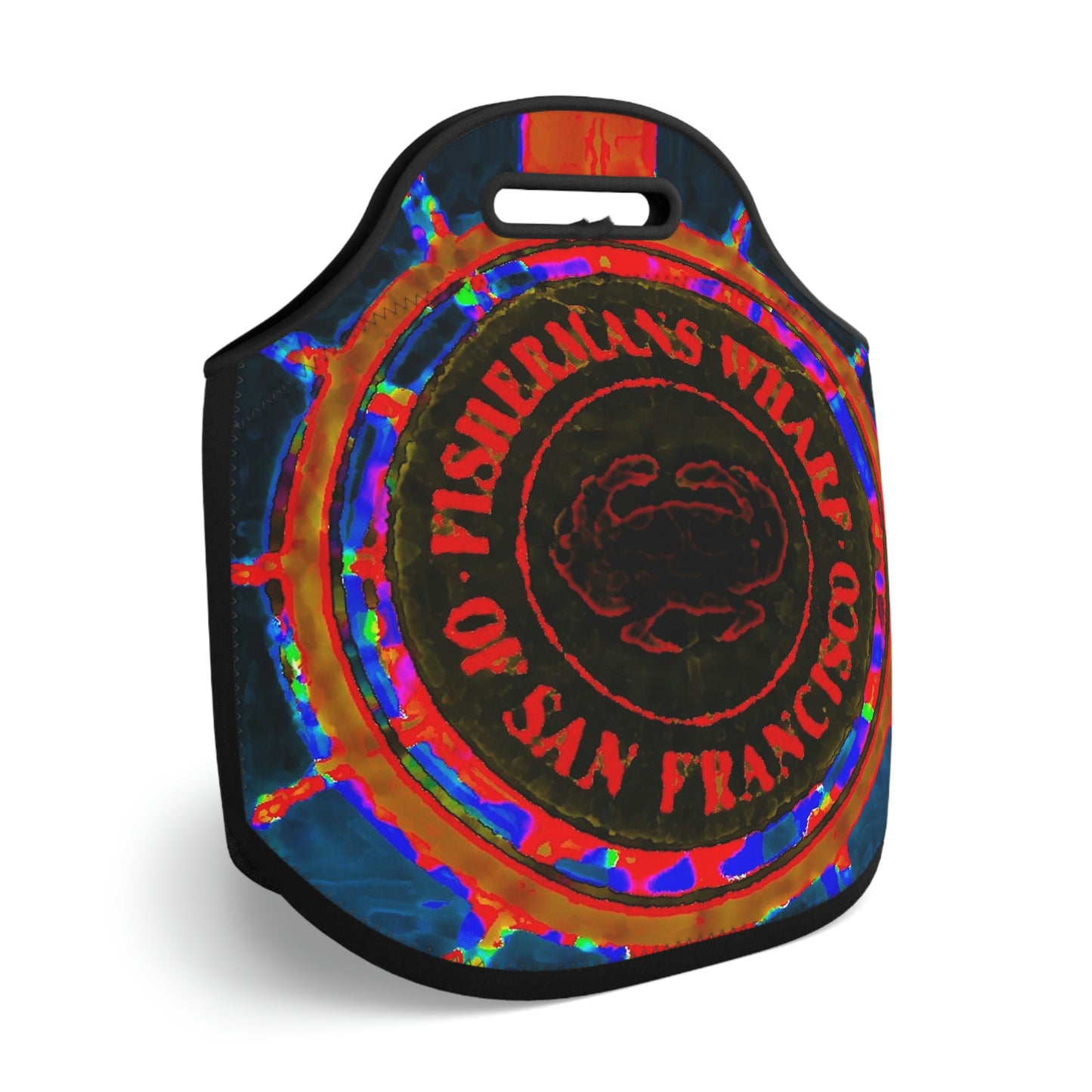 Neoprene Lunch Bag ... "No.9 Fishermen's Grotto - Fishermen's Wharf, SF, California" ... Family Archives: 1970's ... Original Works ...