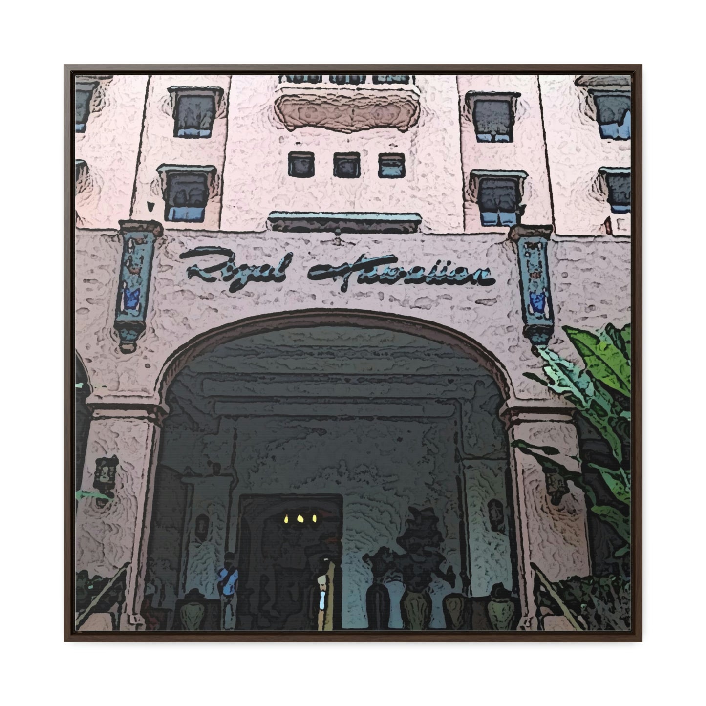 Gallery Canvas Wraps, Square Frame ...  "La Grande Entree" At: 'The Pink Palace' ... The Royal Hawai'ian ... Honolulu, HI ... '27Oct2014' ... Original Works ...