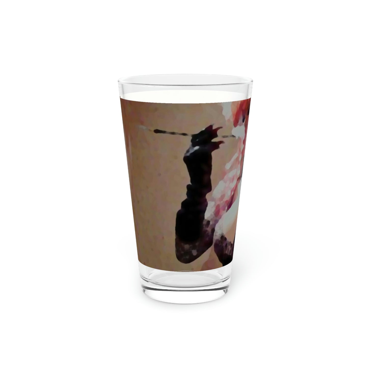 Pint Glass, 16oz ...  A Colleague Overseas ... 'Enjoying A Fag' ... Original Works ... "April Fools 2023" ... Hot-Tranny-Smoke ...