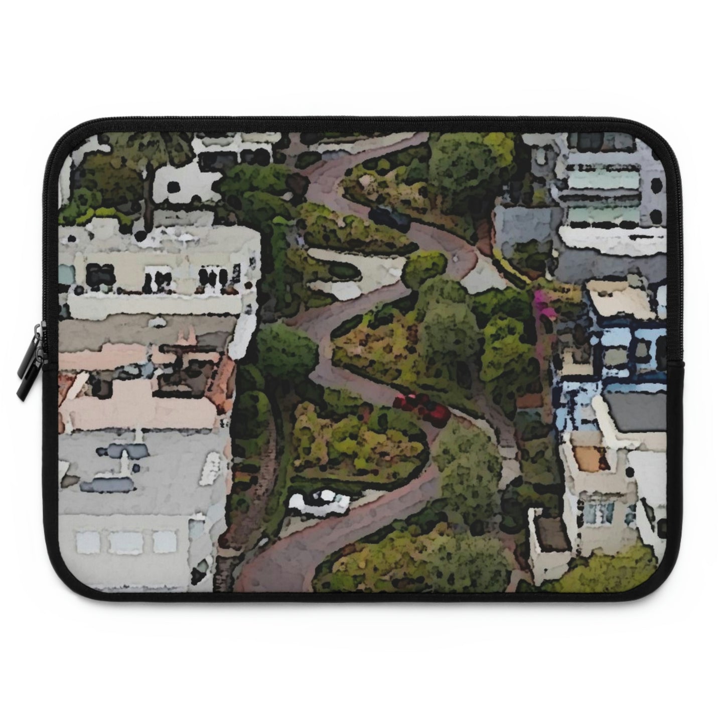 Laptop Sleeve ... A Crazy Street ... 'Eight Winding Curve-Switchbacks' ... "Lombard Street, San Francisco, CA' ... Family Archives: 1970's ... Original Works ...
