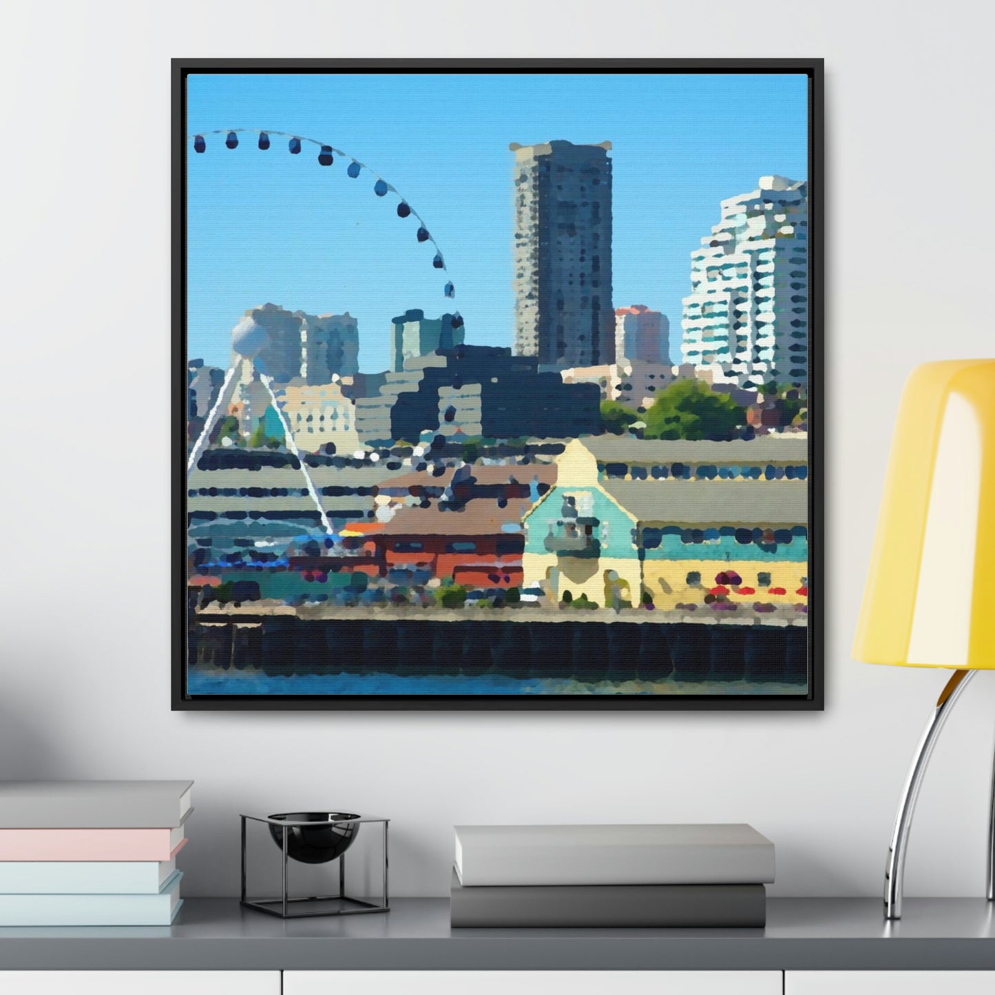 Gallery Canvas Wraps, Square Frame ... That Classic Wheel ... 'Seattle's Wheel' ... & Old Classic Waterside Vendors ...  'Family Archives' ... Original Works ...