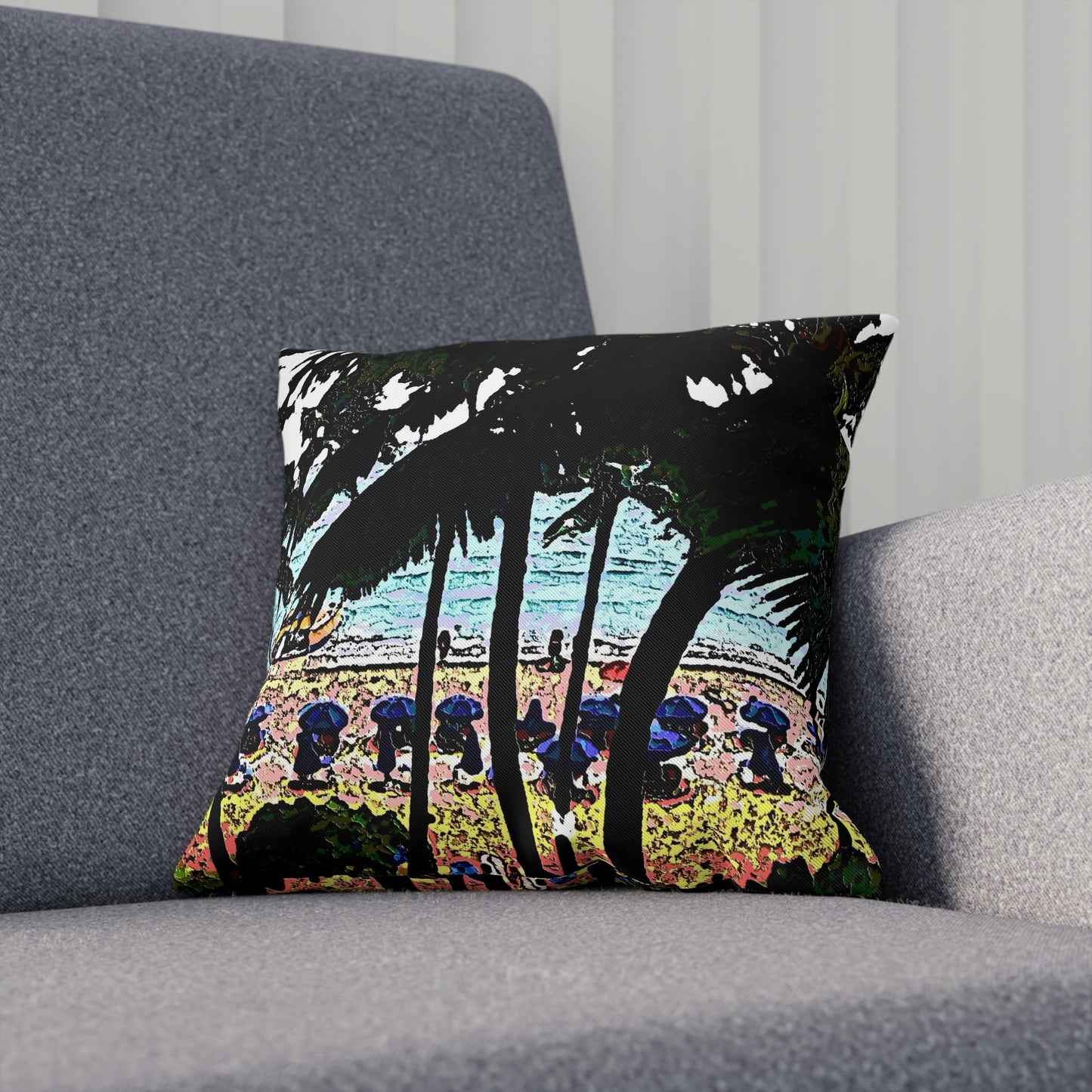 Cushion ... "A Beautiful Beach Amongst The Palms" ... The Outrigger Waikiki, Honolulu, Oahu ... Original Works ...