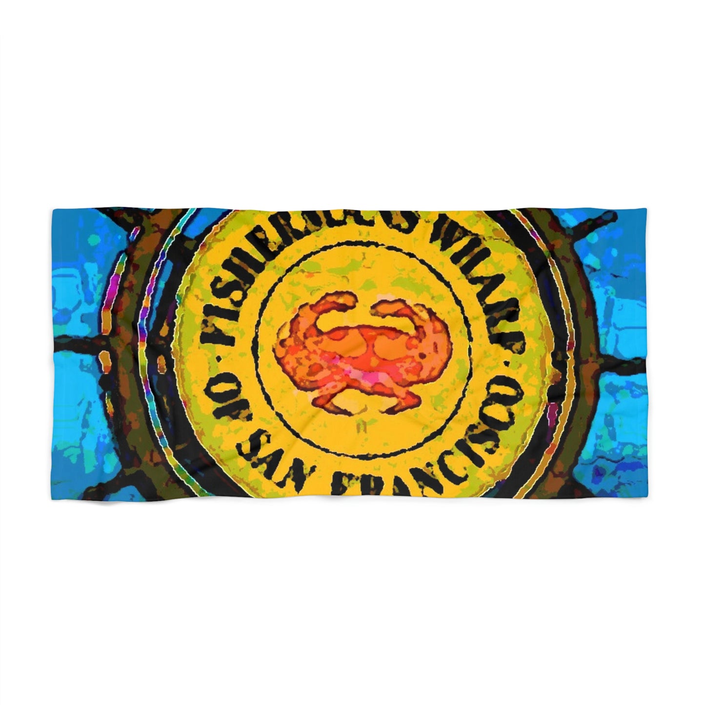 Beach Towel ... "No.9 Fishermen's Grotto - Fishermen's Wharf, SF, California" ... Family Archives: 1970's ... Original Works ...