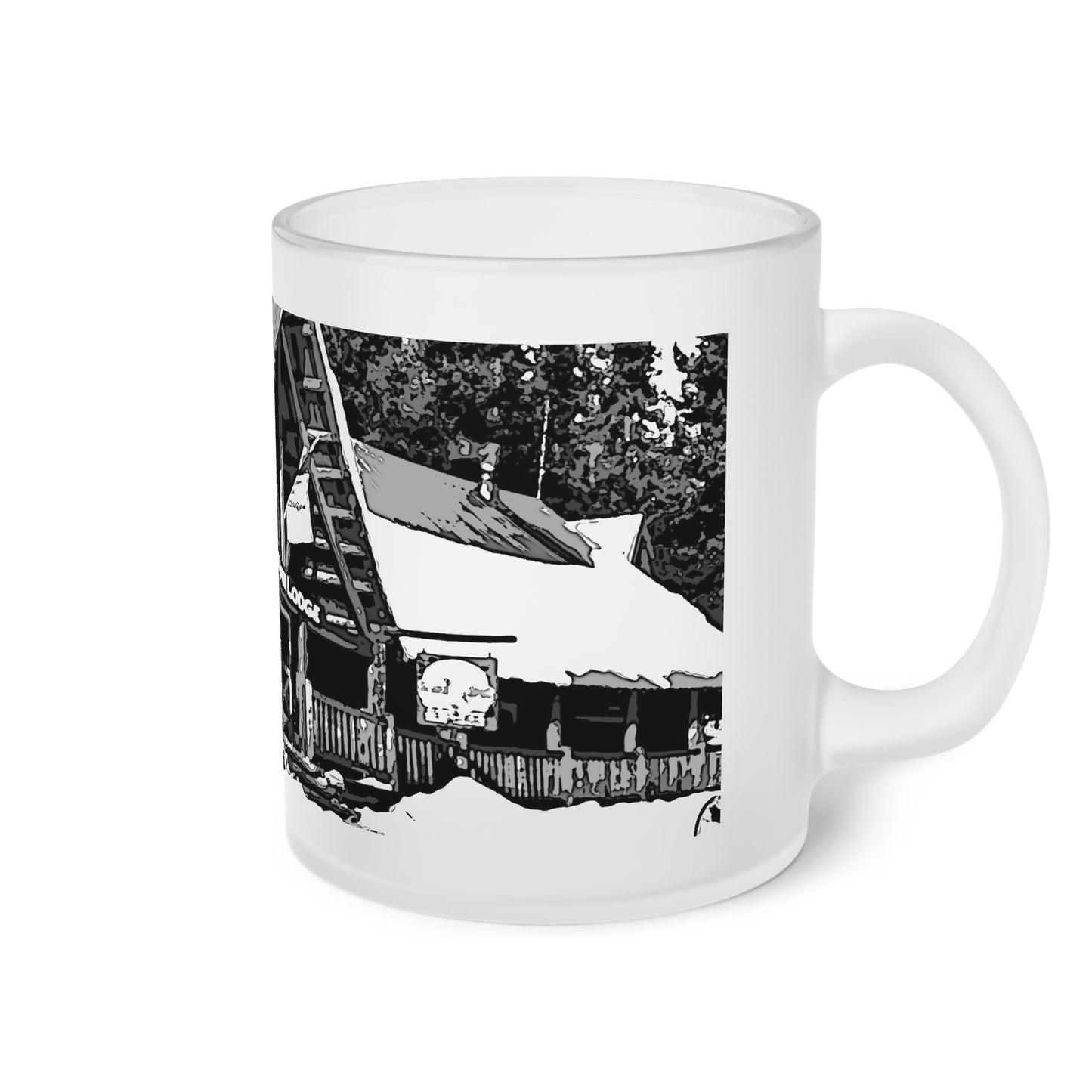 Frosted Glass Mug ... A Beautiful Lodge & Back-Country Outfitter In A Mountain Town ... 'Dixie, Idaho, November 2022' ... Original Works ...