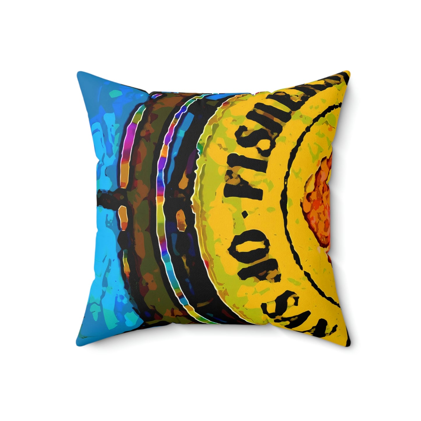 Faux Suede Square Pillow ... "No.9 Fishermen's Grotto - Fishermen's Wharf, SF, California" ... Family Archives: 1970's ... Original Works ...
