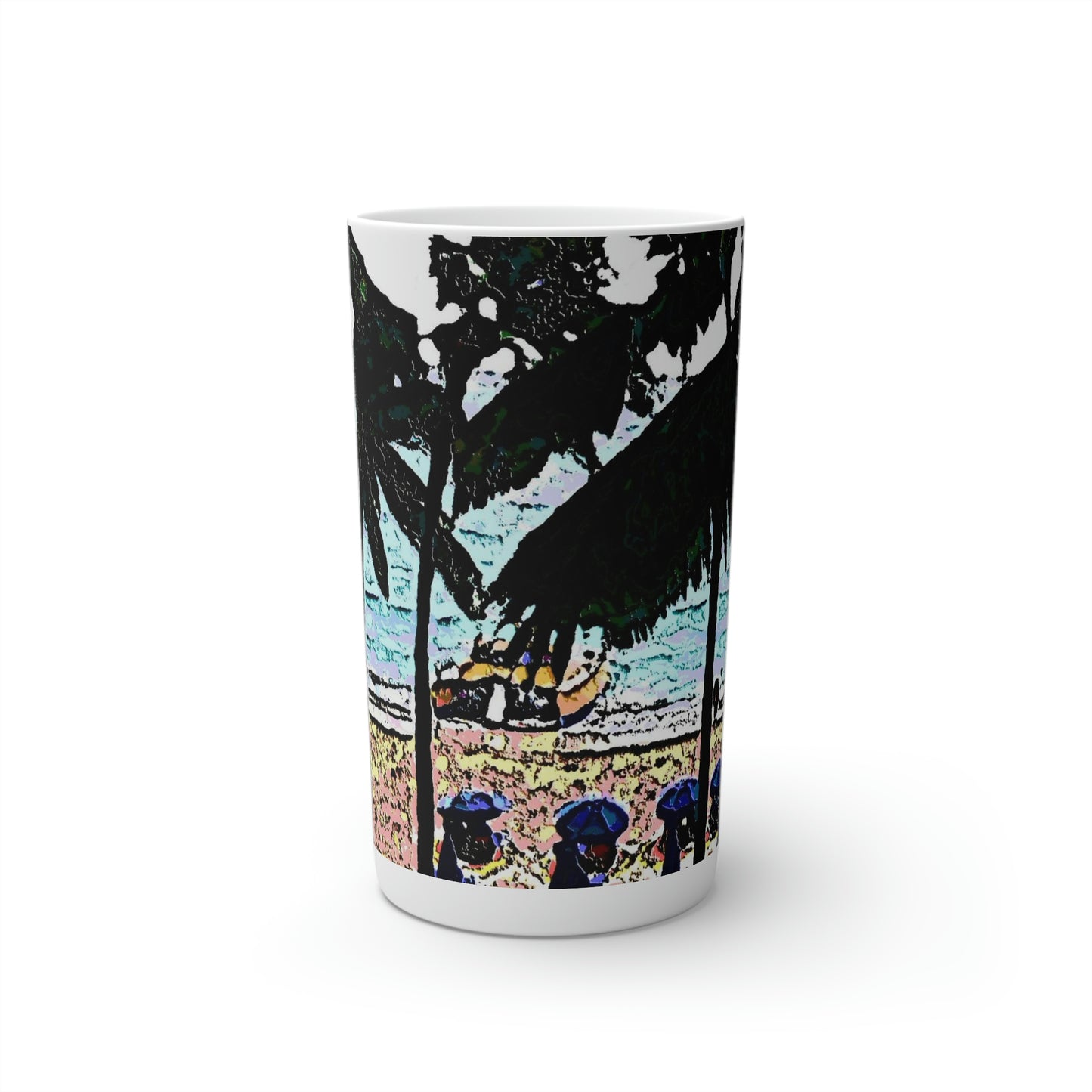 Conical Coffee Mugs (3oz, 8oz, 12oz) ... "A Beautiful Beach Amongst The Palms" ... The Outrigger Waikiki, Honolulu, Oahu ... Original Works ...