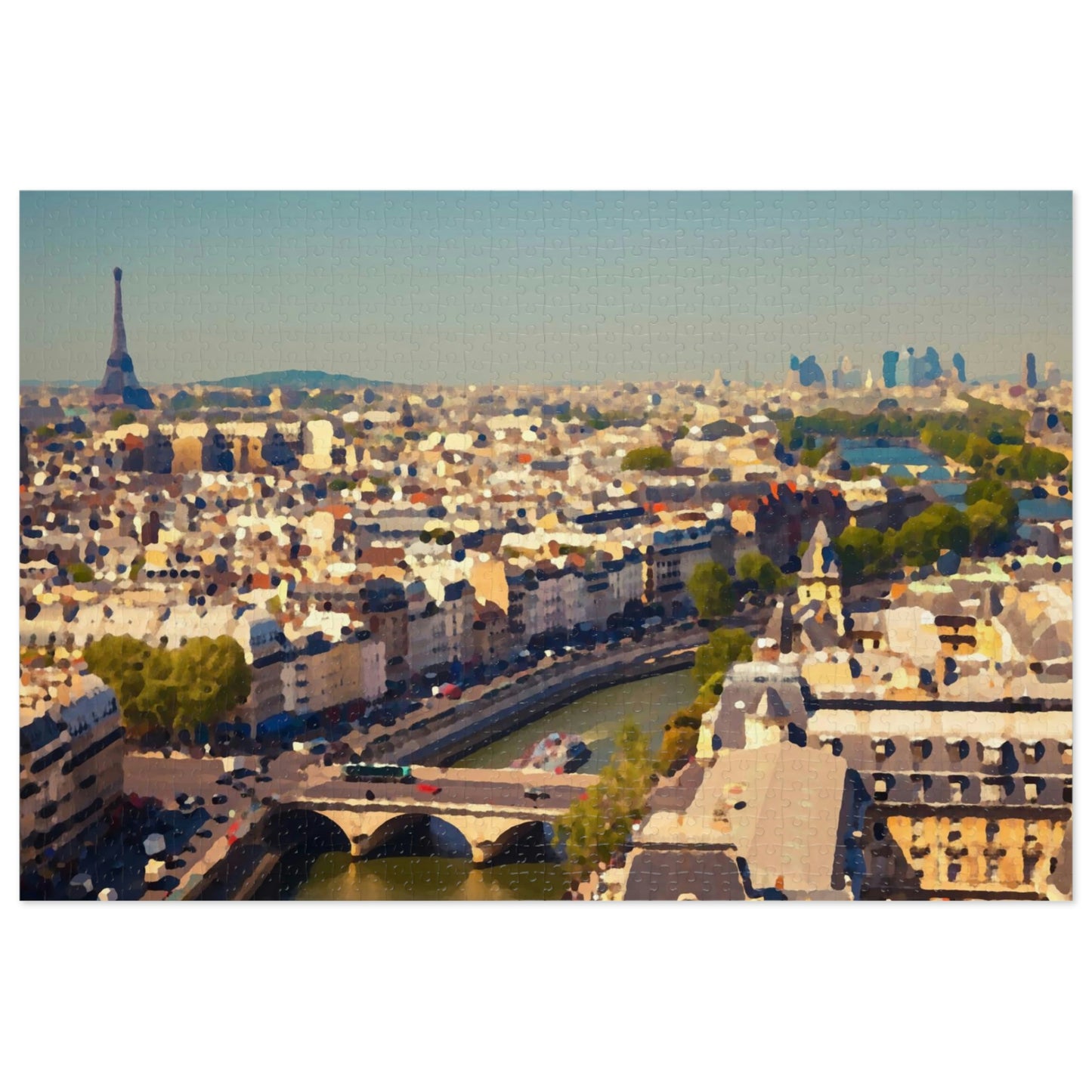 Jigsaw Puzzle (30, 110, 252, 500,1000-Piece) ... Au Paris ... "Along The River Seine" ... Barbara Joan Bonnell-Holt: 1972 ... Original Works ...