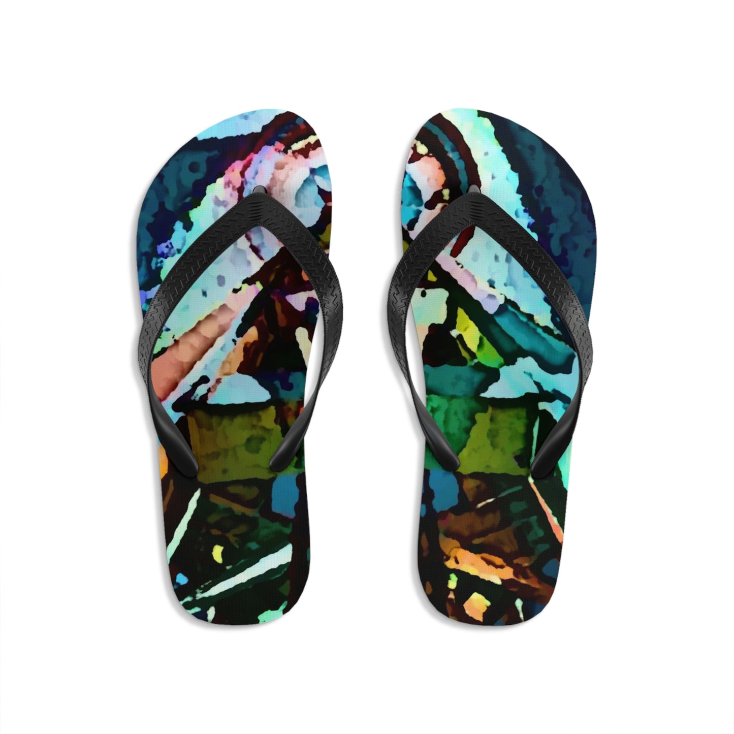 Unisex Flip-Flops ... "Seattle's World Fair" ... Below Space Needle 'Looking Up' ... On A Very Rainy Morning (Father's Family Photo). ... Original ...