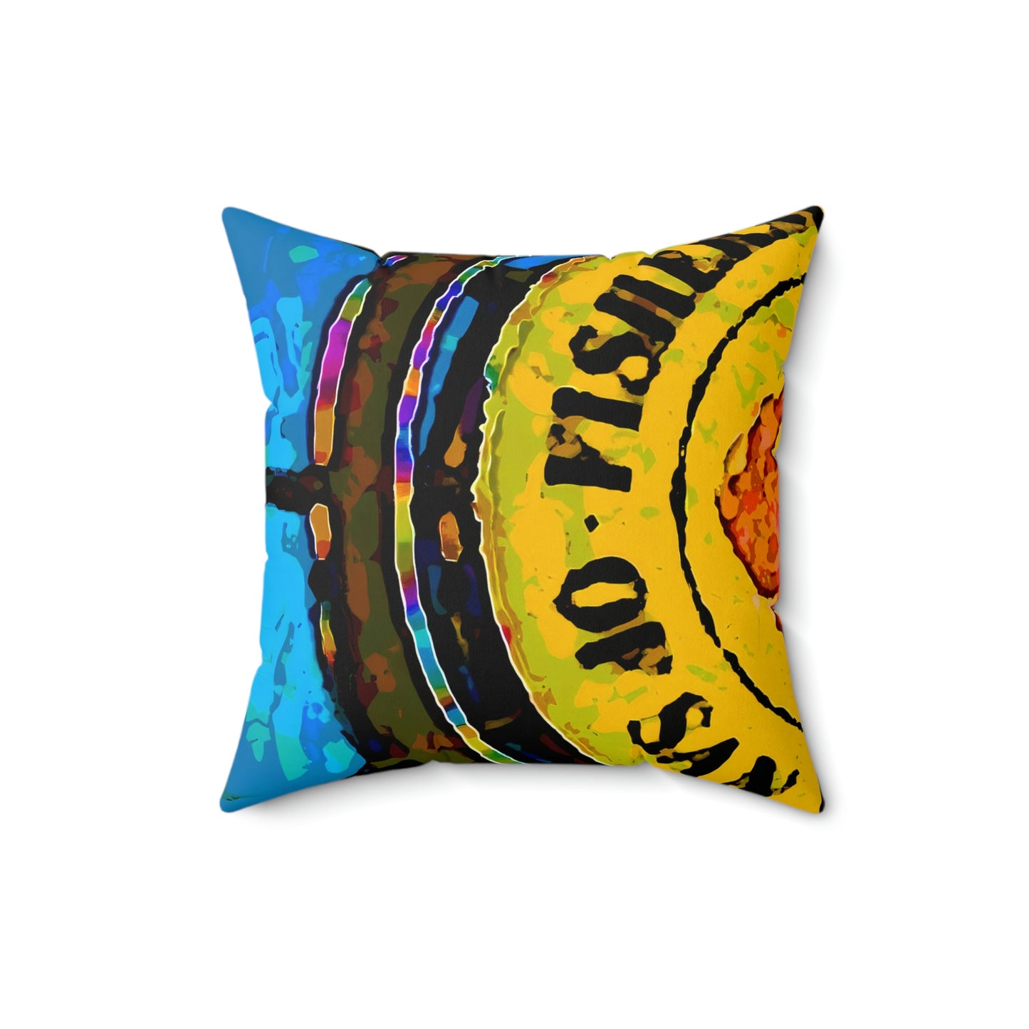 Faux Suede Square Pillow ... "No.9 Fishermen's Grotto - Fishermen's Wharf, SF, California" ... Family Archives: 1970's ... Original Works ...