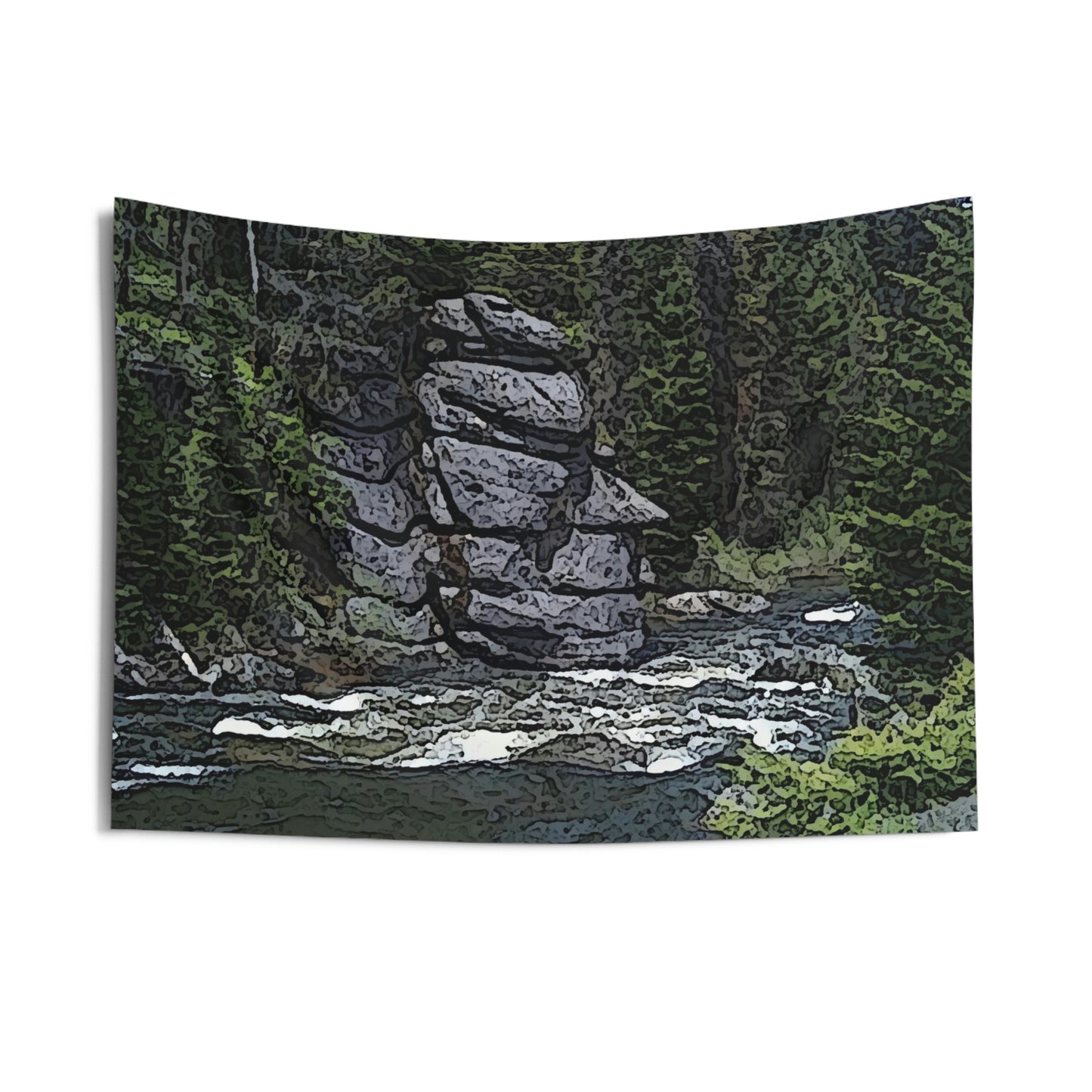 Indoor Wall Tapestries ... "I Am Innocent" ... Tricky-Dick Immortalized ... Nixon Rock: Along The River ... Central Idaho, Summer 2020 ... Original Works ...