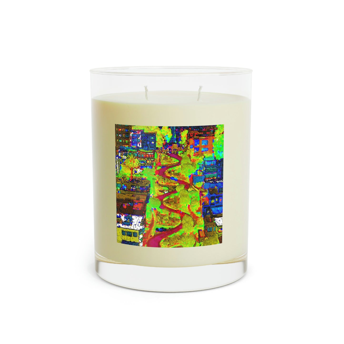 Scented Candle - Full Glass, 11oz ... A Crazy Street ... 'Eight Winding Curve-Switchbacks' ... "Lombard Street, San Francisco, CA' ... Family Archives: 1970's ... Original Works ...