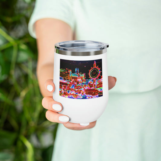 12oz Insulated Wine Tumbler ... "No.9 Fishermen's Grotto - Fishermen's Wharf, SF, California" ... Family Archives: 1970's ... Original Works ...