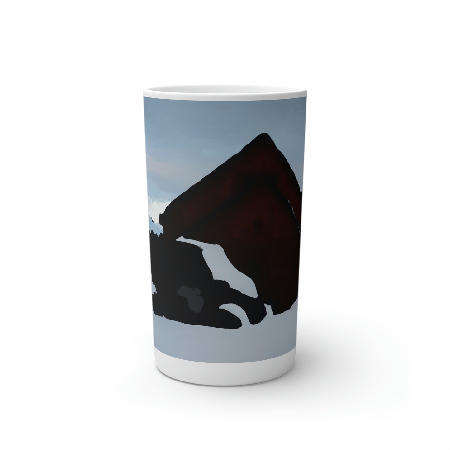 Conical Coffee Mugs (3oz, 8oz, 12oz) ... After An Intense Snow Storm ... 'Digging Out' ... A Vehicle & Cabin "In The Mountains" ... March 2023 ... Original Works ...