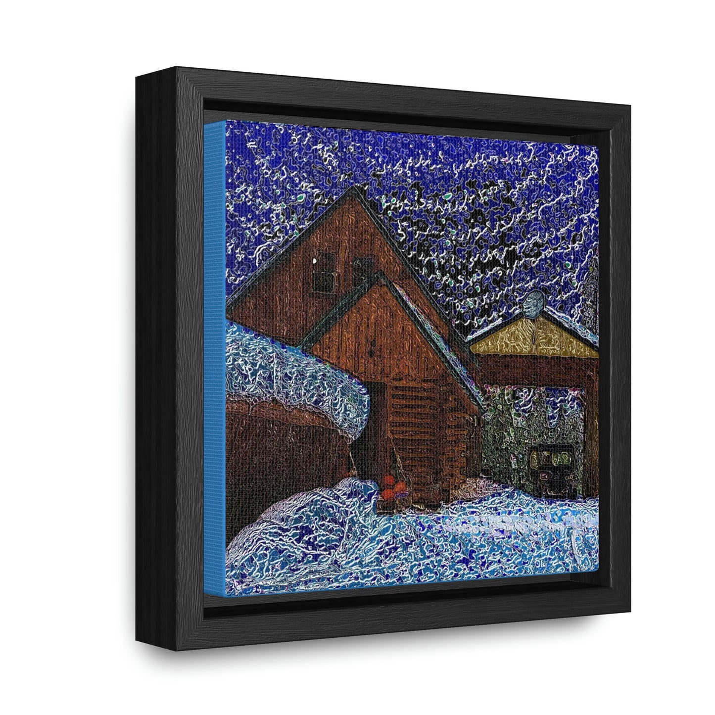 Gallery Canvas Wraps, Square Frame ... A Litle Bit Of Color ...  A Little Bit Of Van Gogh ... A Little Bit Of Vertigo ... "And Away You Go With The Snow .." Original Works: Rendering Time: 16 Hours ...