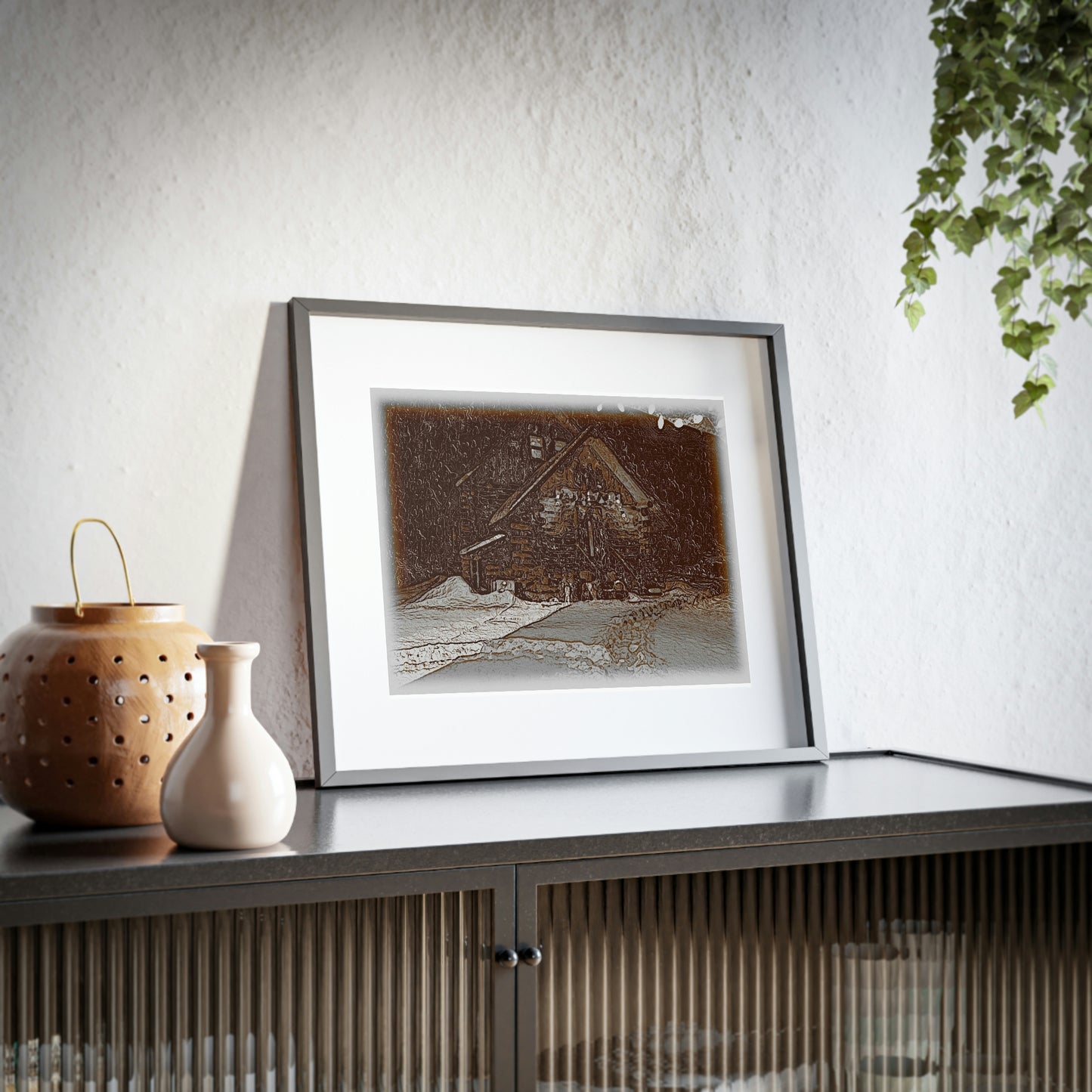 Framed Posters, Matte ... Thanksgiving: And The Turkey Is Roasting & The Snow Is Falling ...