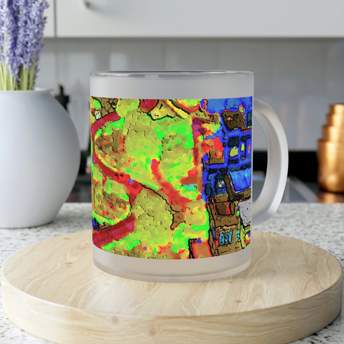 Frosted Glass Mug ... A Crazy Street ... 'Eight Winding Curve-Switchbacks' ... "Lombard Street, San Francisco, CA' ... Family Archives: 1970's ... Original Works ...