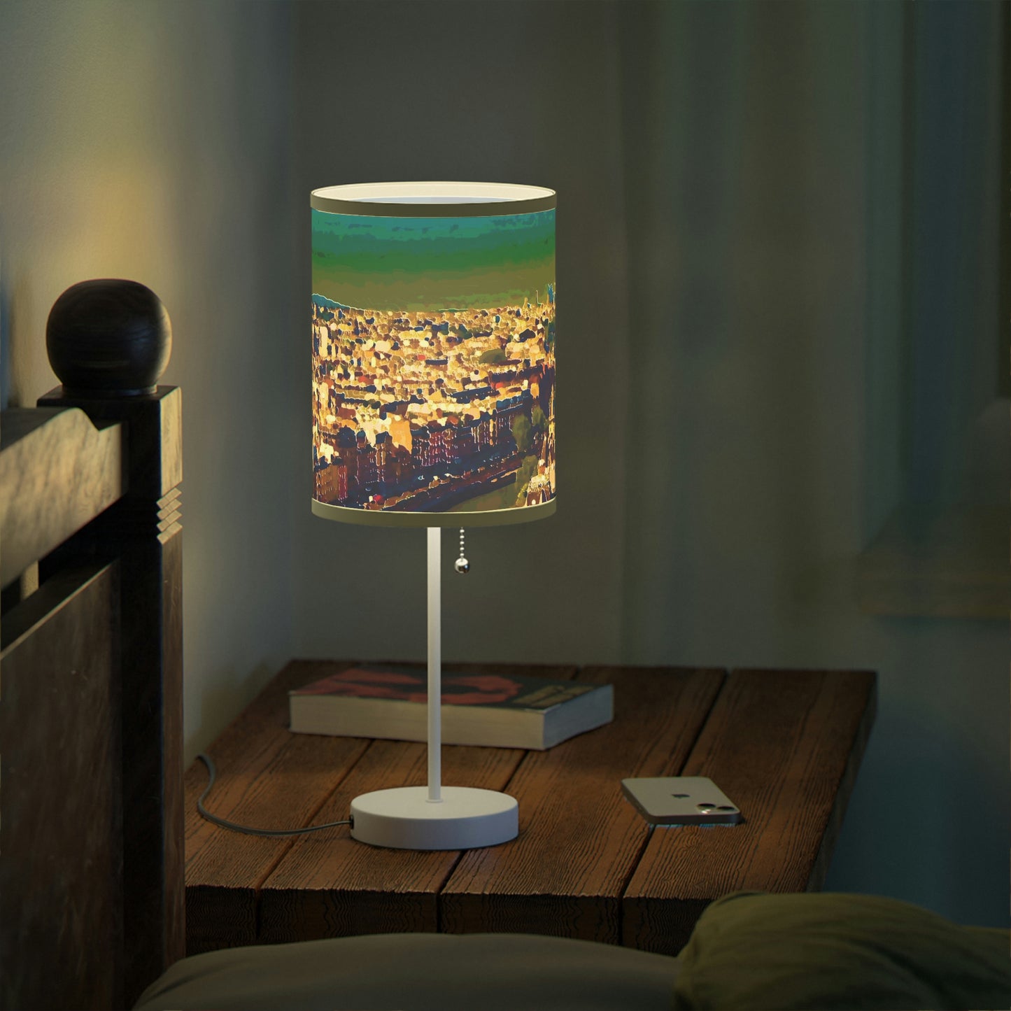 Lamp on a Stand, US|CA plug ... Au Paris ... "Along The River Seine" ... Barbara Joan Bonnel-Holt: 1972 ... Original Works ...