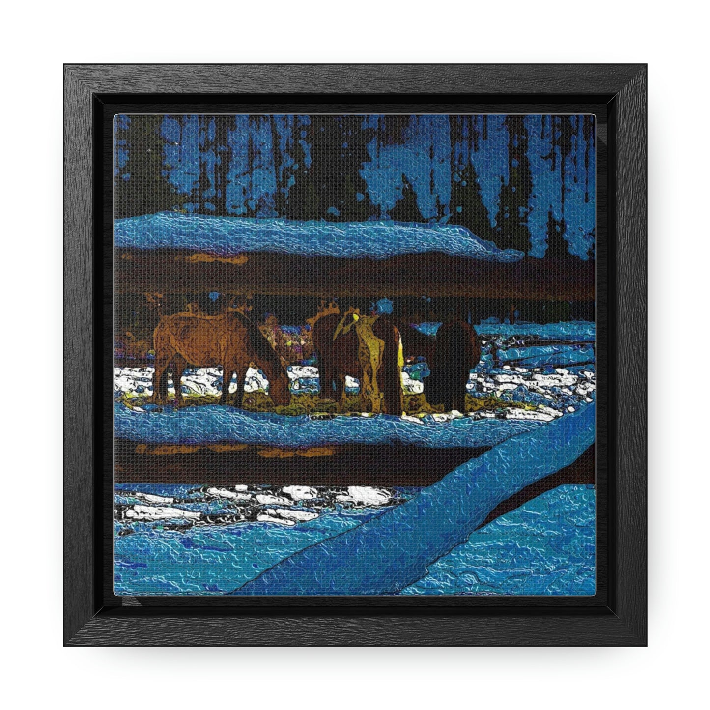 Gallery Canvas Wraps, Square Frame ... A Horse ... A Saddle ...  Foraging Through The Snow ...  An_Asses 'Cry' ... Central Idaho, November 2022 ...  Original Works ...