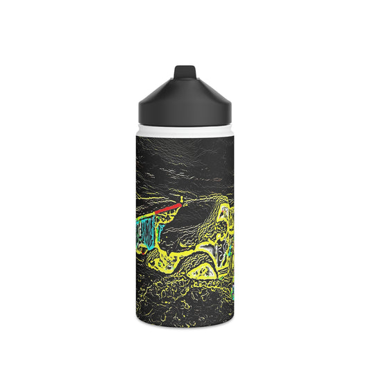 Stainless Steel Water Bottle, Standard Lid ... "Snow Vehicle In Snow Storm At-Rest" ... Circa 12Mar23 ... Central Idaho ... 18-Hours Rendering Time: Original Works ...