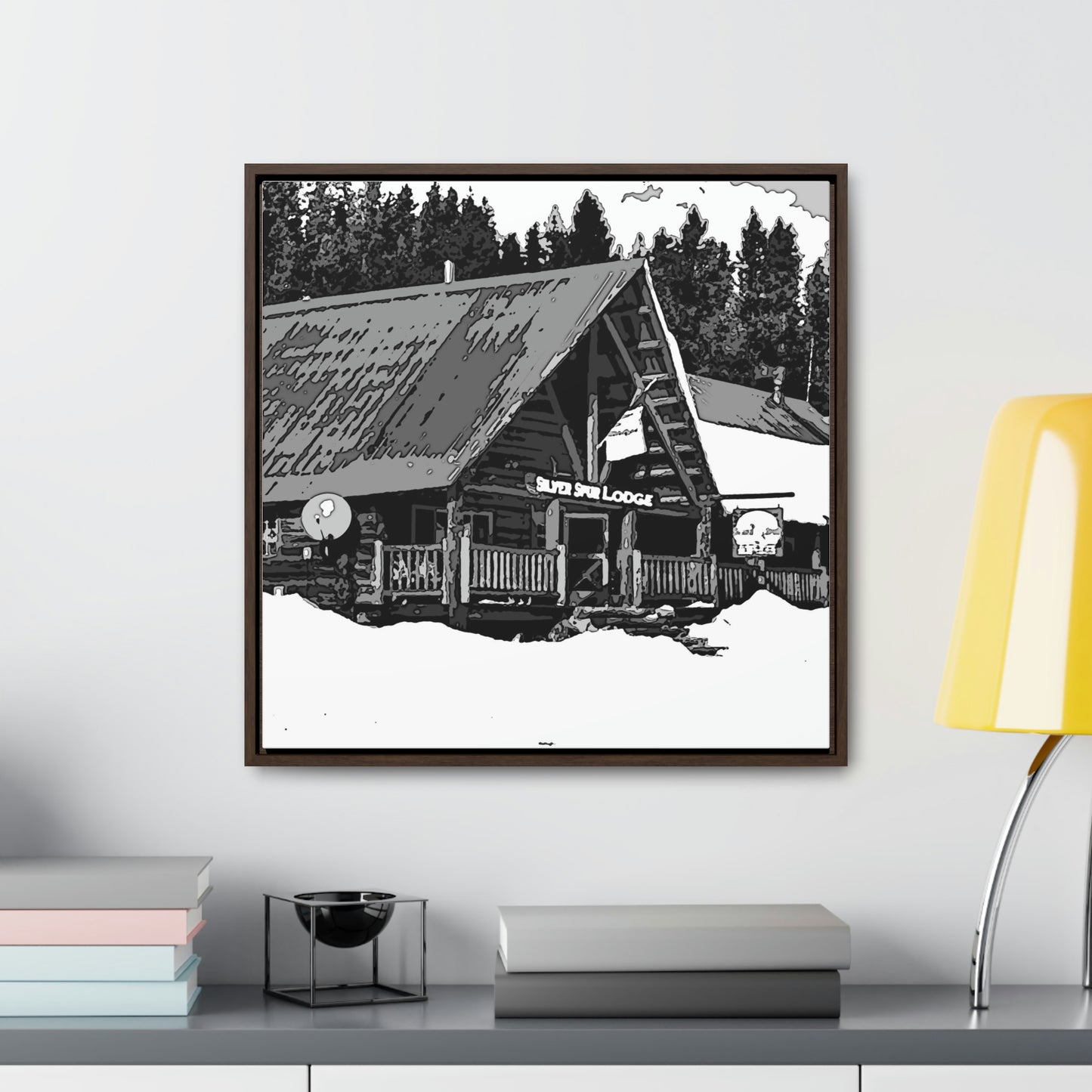 Gallery Canvas Wraps, Square Frame ... A Beautiful Lodge & Back-Country Outfitter In A Mountain Town ... 'Dixie, Idaho, November 2022' ... Original Works ...
