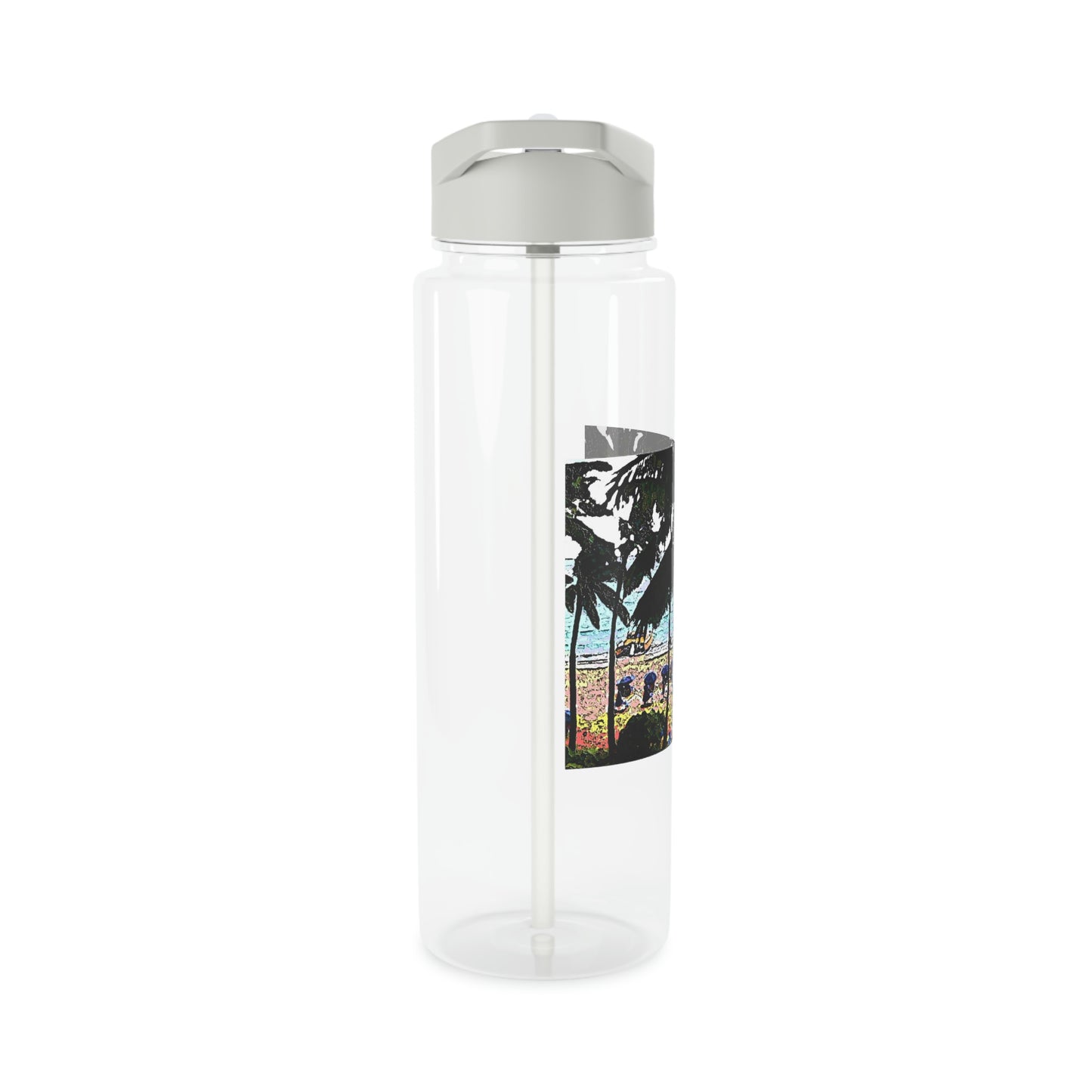 Tritan Water Bottle ... "A Beautiful Beach Amongst The Palms" ... The Outrigger Waikiki, Honolulu, Oahu ... Original Works ...