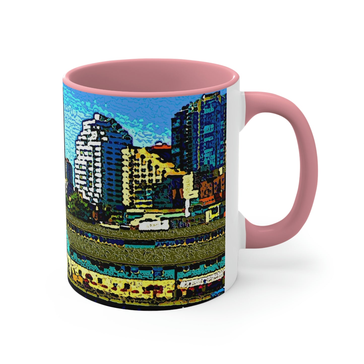 Accent Coffee Mug, 11oz ... That Classic Wheel ... 'Seattle's Wheel' ... & An Old Classic Waterside Vendors ...  'Family Archives' ... Original Works ...