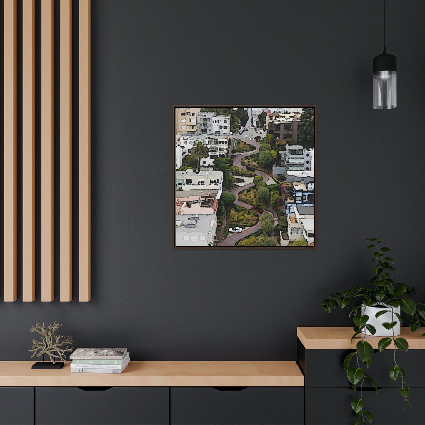 Gallery Canvas Wraps, Square Frame ... A Crazy Street ... 'Eight Winding Curve-Switchbacks' ... "Lombard Street, San Francisco, CA' ... Family Archives: 1970's ... Original Works ...