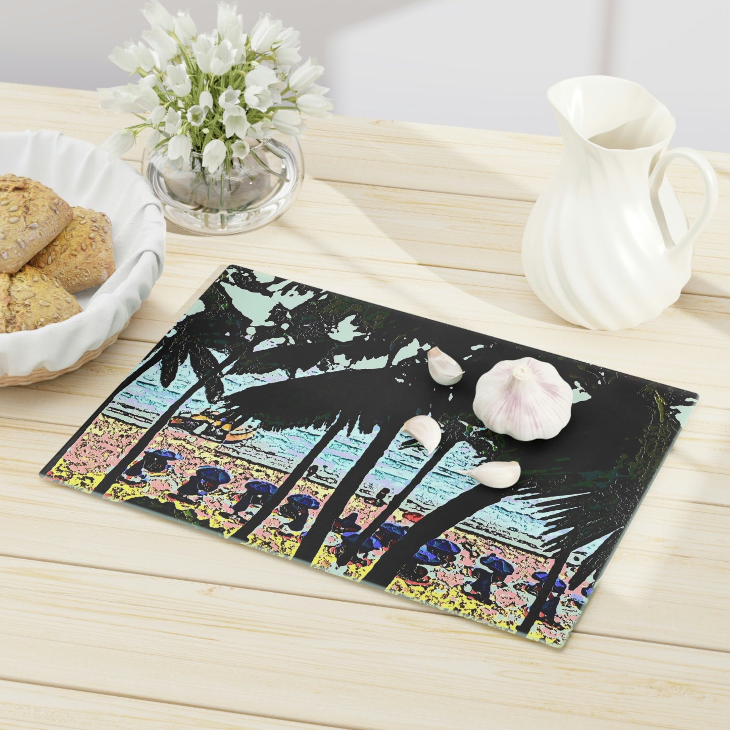 Cutting Board ... "A Beautiful Beach Amongst The Palms" ... The Outrigger Waikiki, Honolulu, Oahu ... Original Works ...