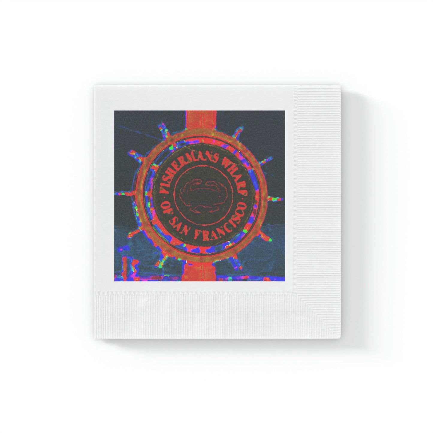 White Coined Napkins ... "No.9 Fishermen's Grotto - Fishermen's Wharf, SF, California" ... Family Archives: 1970's ... Original Works ...