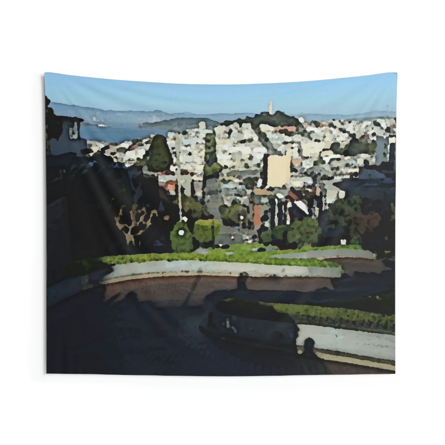 Indoor Wall Tapestries ... "Lombard Street San Francisco, CA, USA" ... Family Archives 1970's ... Original Works ...