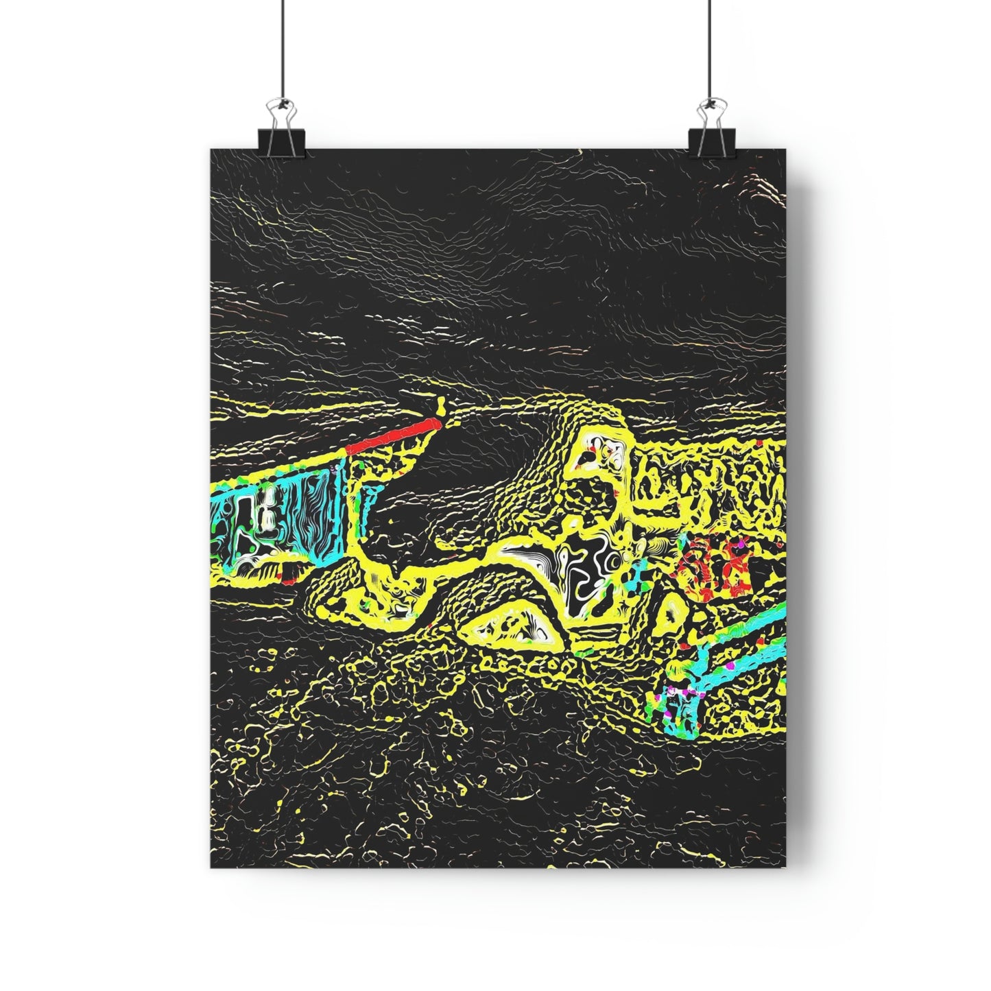 Giclée Art Print ... "Snow Vehicle In Snow Storm At-Rest" ... Circa 12Mar23 ... Central Idaho ... 18-Hours Rendering Time: Original Works ...