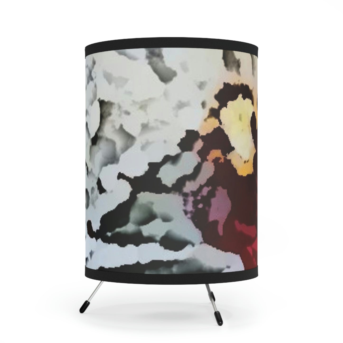 Tripod Lamp with High-Res Printed Shade, US\CA plug ... "A Friendly Flower" ... Pointsettia 'Pointing' ... Original Works ... (Supplied Photograph) ...