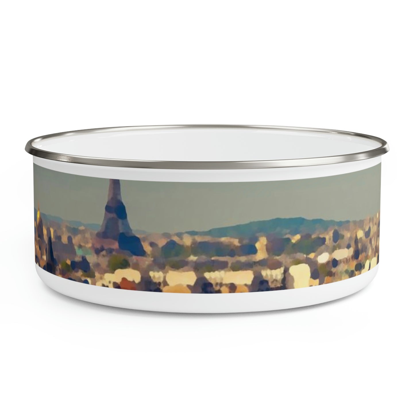 Enamel Bowl ... Au Paris ... "Along The River Seine" ... Barbara Joan Bonnell-Holt: 1972 ... Original Works ...