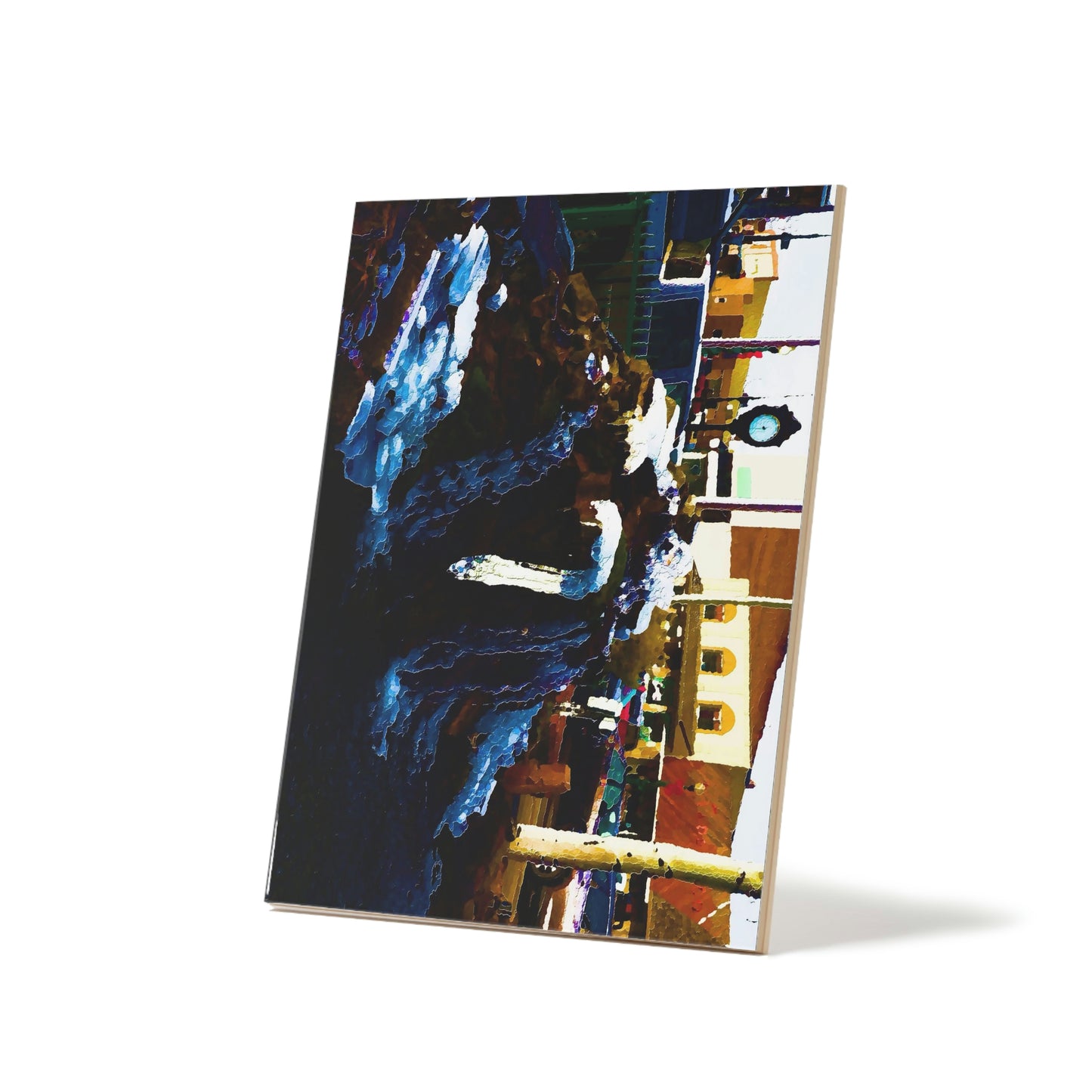 Ceramic Photo Tile ...  "Ice & Water Sculpted" ... Downtown Grangeville, Idaho ... Adjacent To Irwin Pharmacy ... 5Jan23 ... Original Works ...