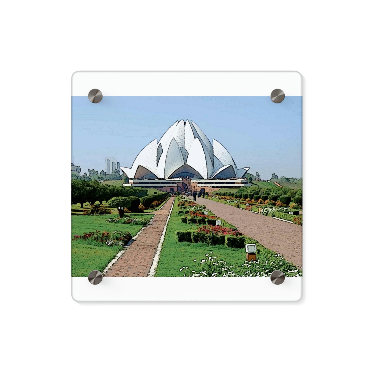 Acrylic Wall Art Panels ... 'Bahai'i House-Of-Worship' ... "Lotus Temple: Delhi, India, 2008" ... Original Works ...