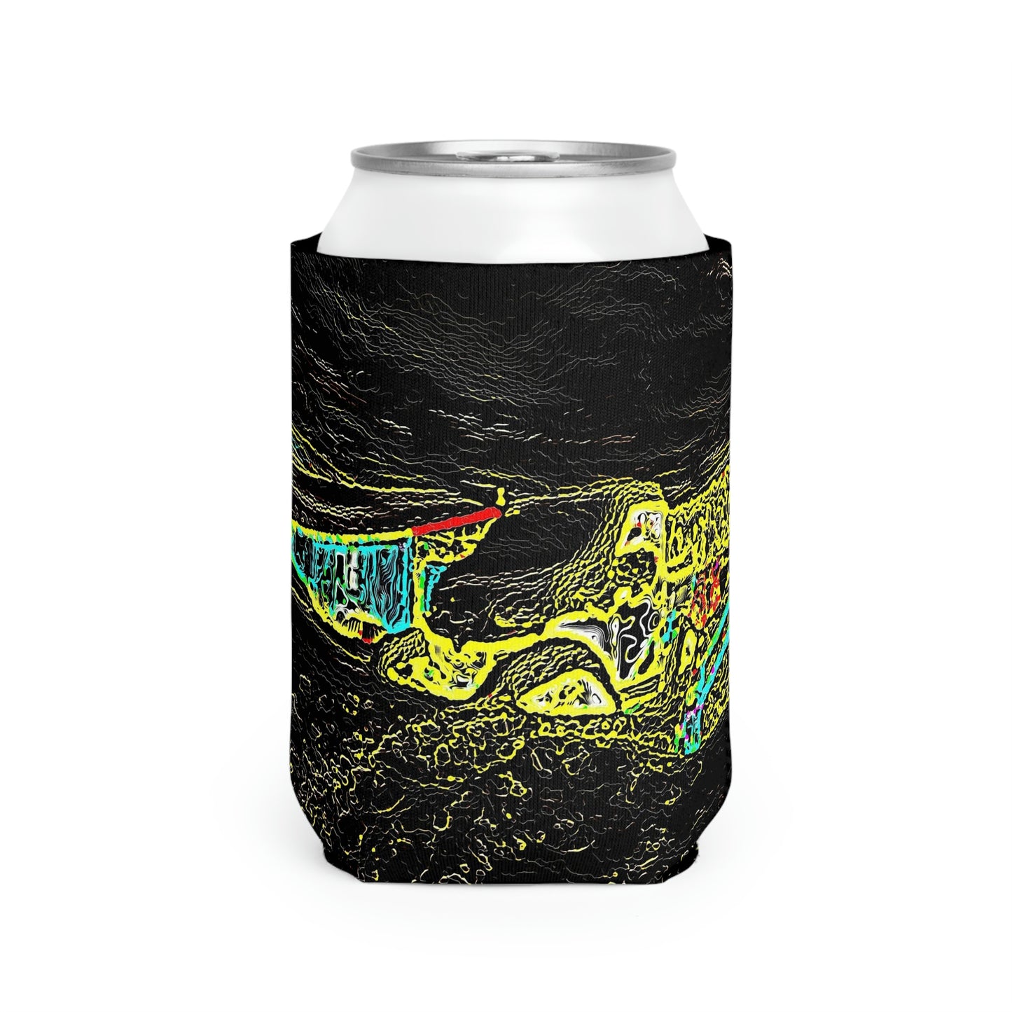Can Cooler Sleeve ... "Snow Vehicle In Snow Storm At-Rest" ... Circa 12Mar23 ... Central Idaho ... 18-Hours Rendering Time: Original Works ...