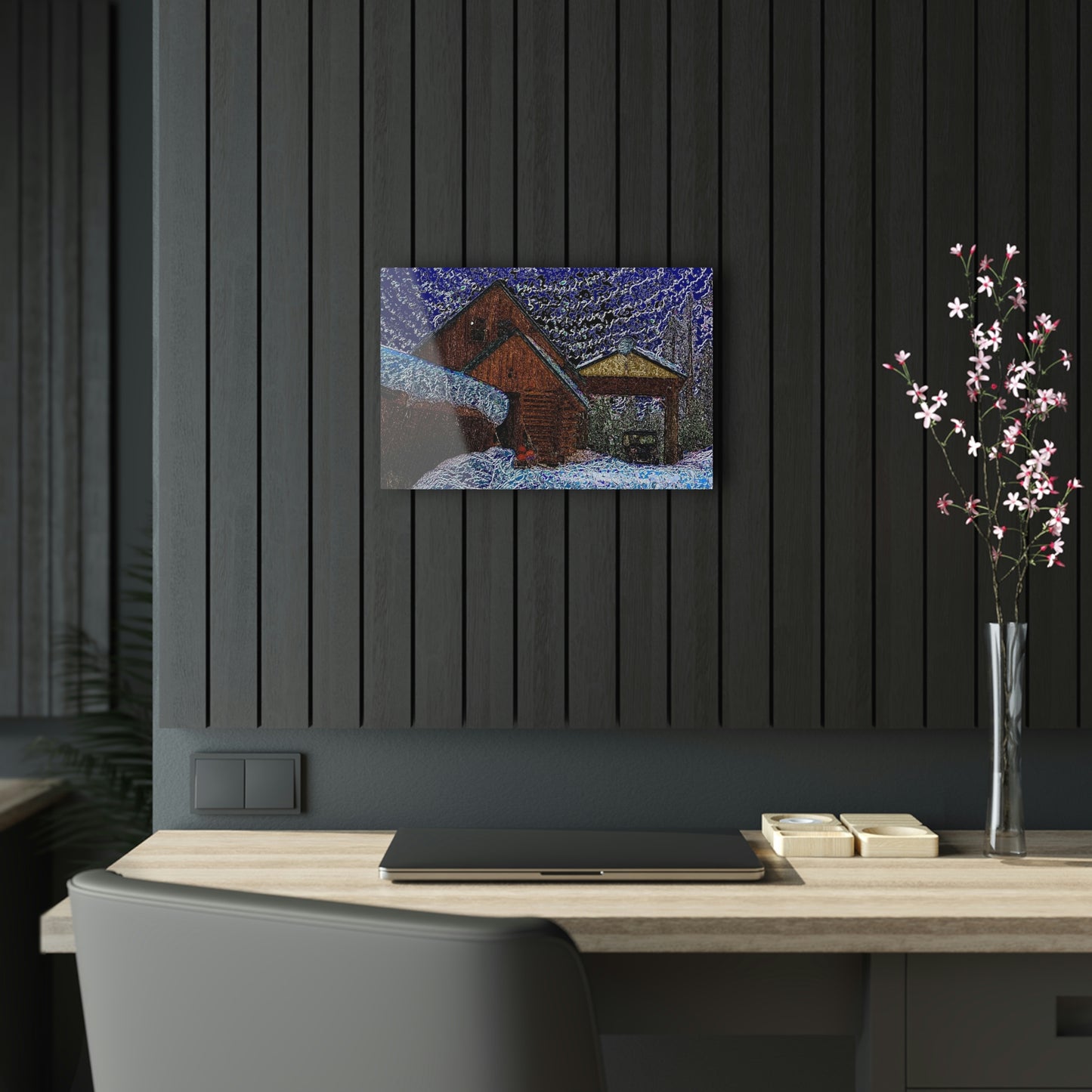 Acrylic Prints ... Van Gogh-Ian 'Inspired' Mountain Winter Paradise ... November 2022 ... Rhett Creek, Idaho ... Original Works ...