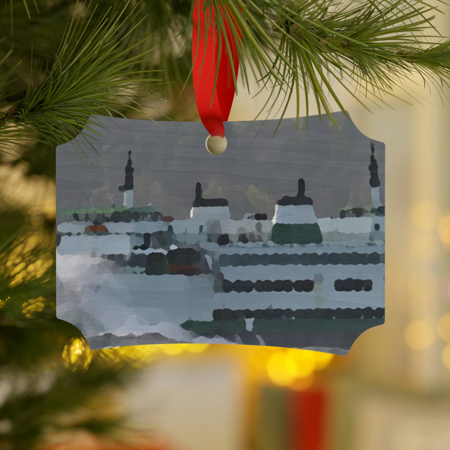 Plywood Ornaments (Round, Berlin) ... WADOT Ferry Crossing ... "A Very Rough Day" ... Mulkiteo Route ... Family Archives ... Early 1990's' ... Original Works ...