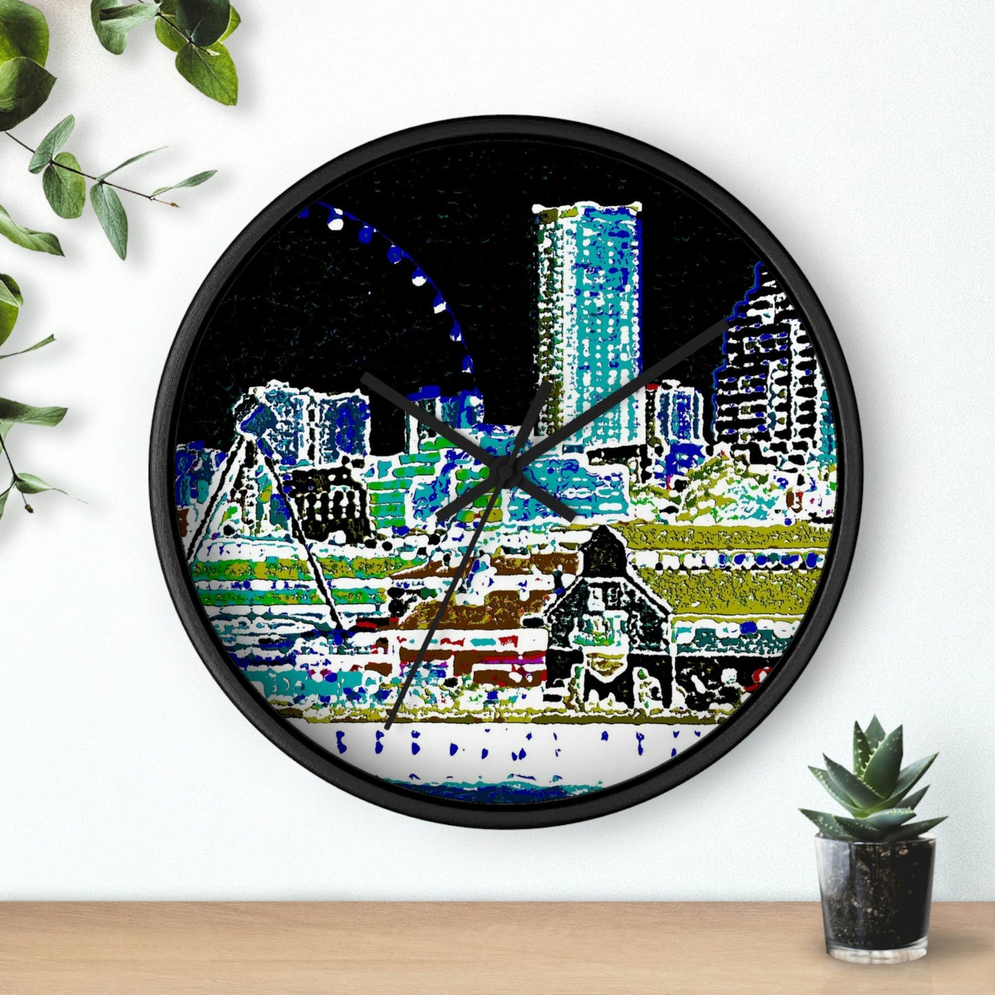 Wall clock ... That Classic Wheel ... 'Seattle's Wheel' ... & An Old Classic Waterside Vendors ...  'Family Archives' ... Original Works ...