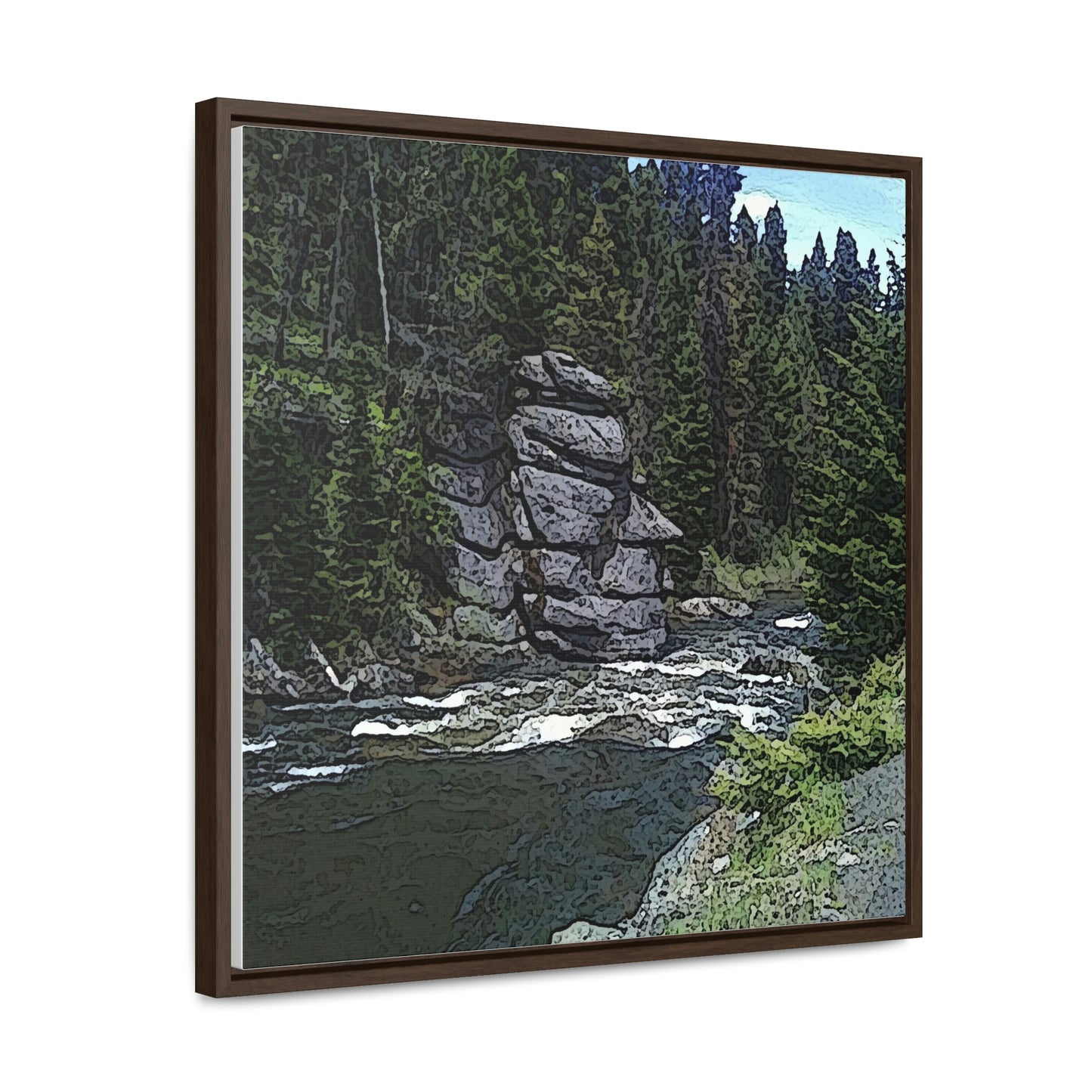 Gallery Canvas Wraps, Square Frame ...  "I Am Innocent" ... Tricky-Dick Immortalized ... Nixon Rock: Along The River ... Central Idaho, Summer 2020 ... Original Works ...